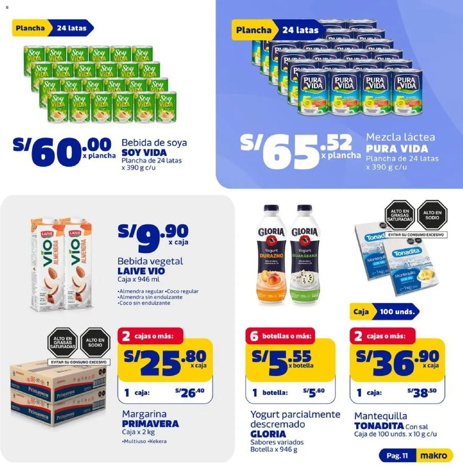 Catálogo Makro válido desde 26.02.2026 | Página: 11 | Productos: Caja, Mantequilla, Yogurt