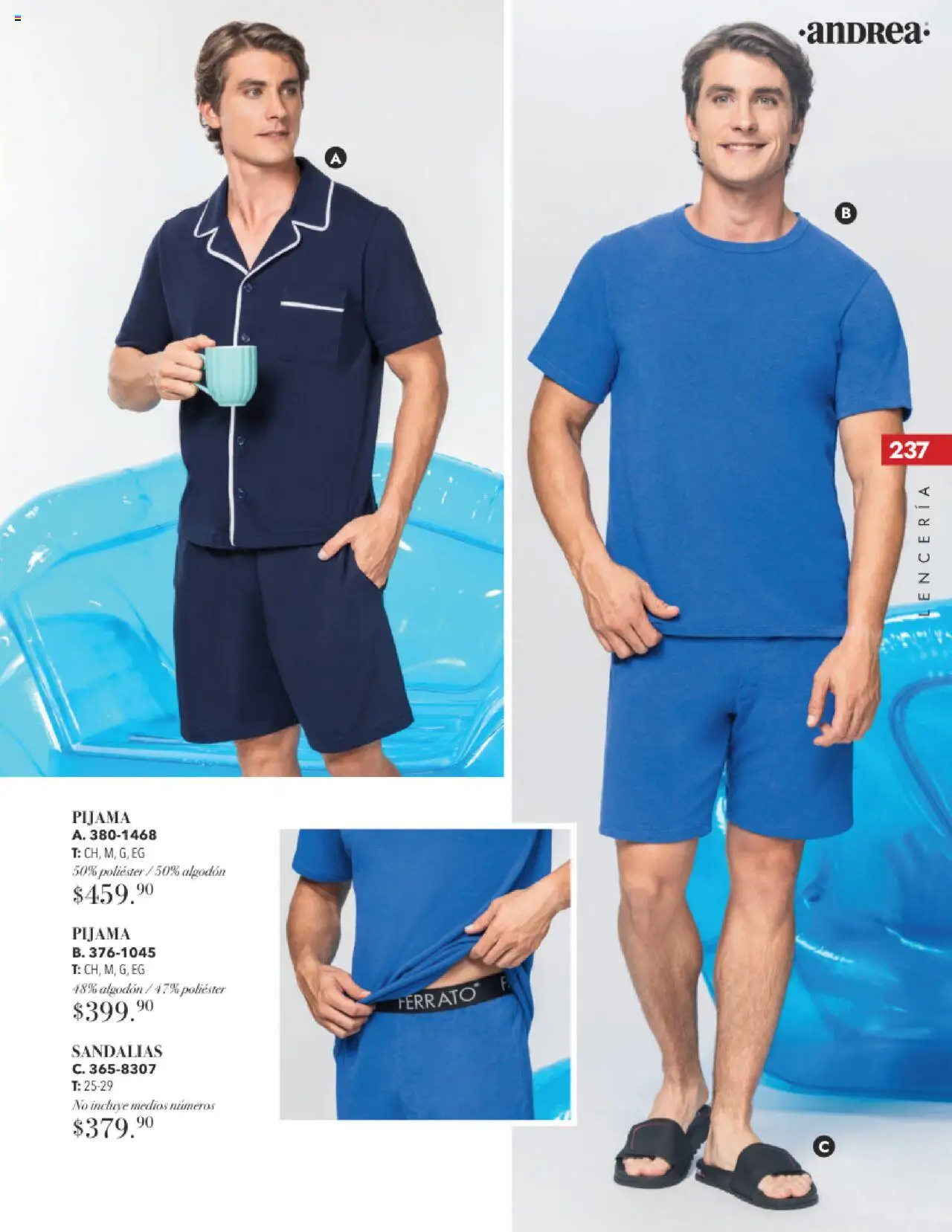 Nuevas ofertas de Andrea válidas en toda la República Mexicana desde el 17.08.2025. ¡Encuentra las mejores ofertas en Andrea - Catálogo Tropical Otoño / Invierno! | Página: 237 | Productos: Pijama, Algodón, Sandalias