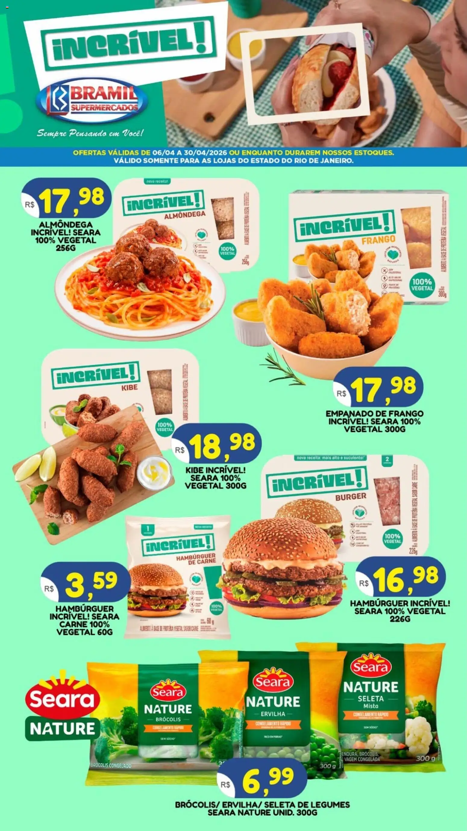 Bramil Supermercados Folheto - válido de 06.04.2026 | Página: 1 | Produtos: Ervilha, Vagem, Manteiga, Brócolis
