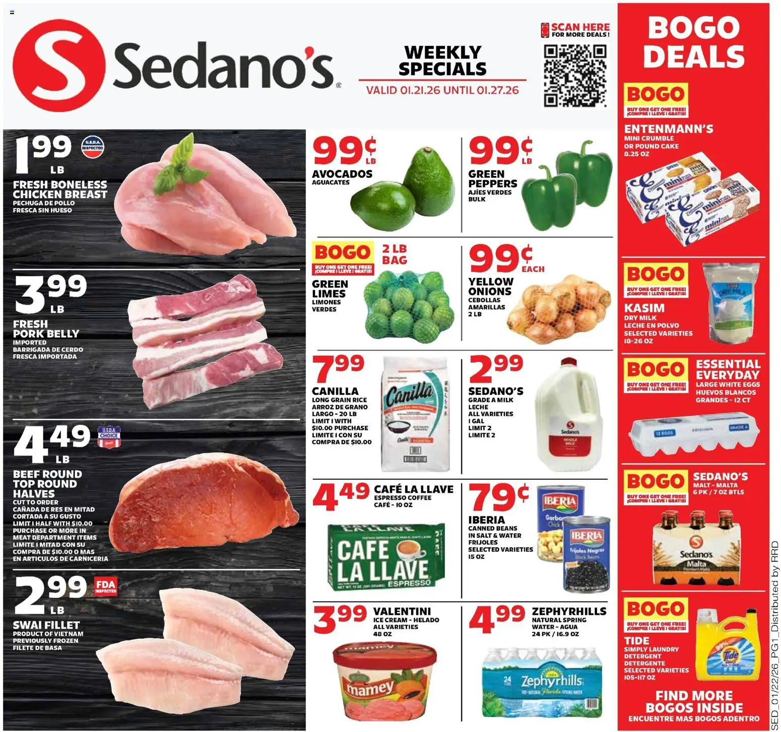 Sedano's Weekly Ad - valid from 21.01.2026 | Page: 1 | Products: Eggs, Coffee, Rice, Detergent