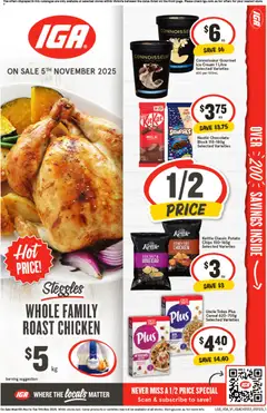Preview of IGA Catalogue VIC - valid from 05.11.2025 | Page: 1 | Products: Chocolate, Chicken, Ice cream, Iron