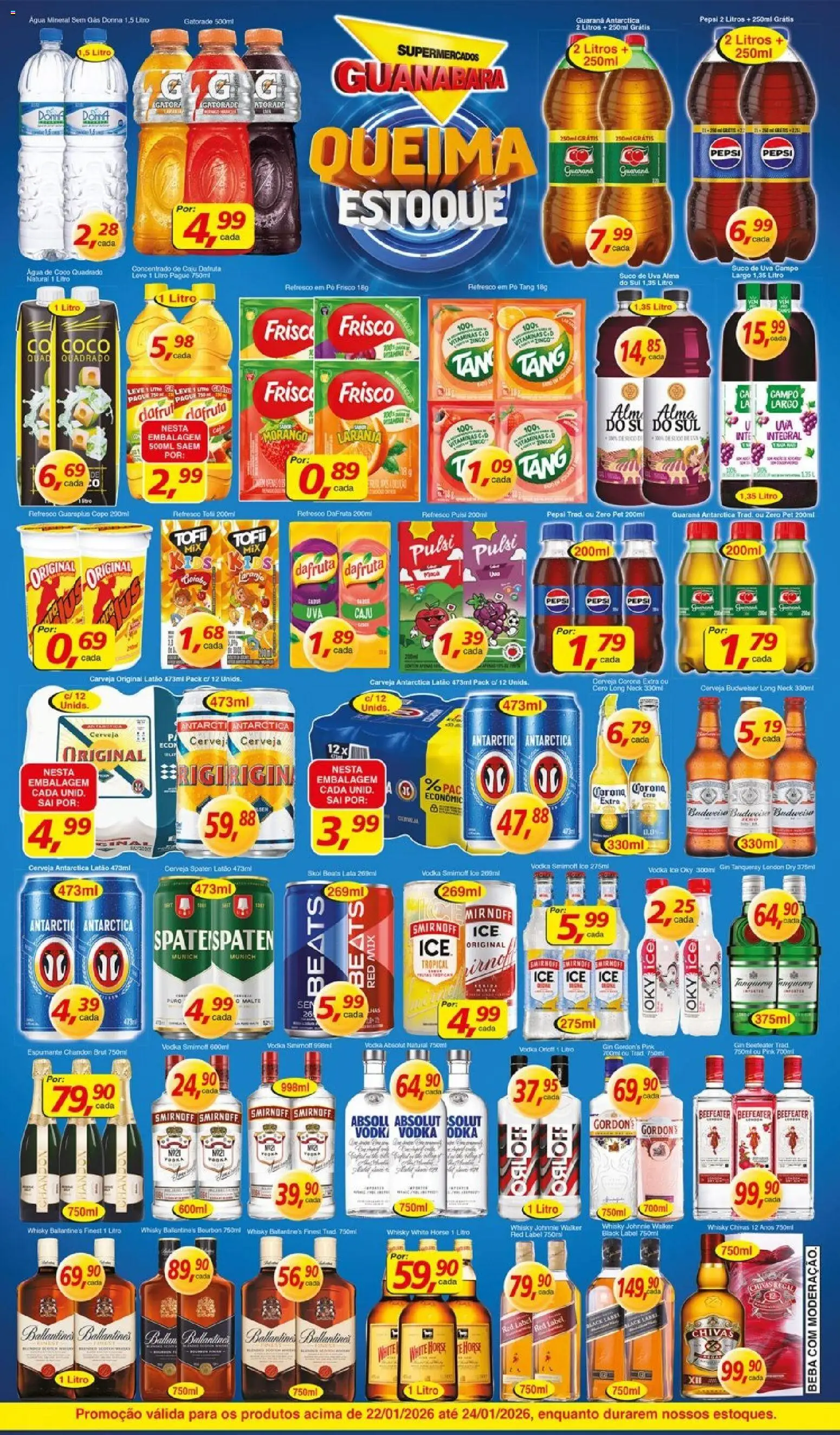 Supermercados Guanabara Folheto - válido de 22.01.2026 | Página: 9 | Produtos: Caju, Espumante, Suco, Vodka