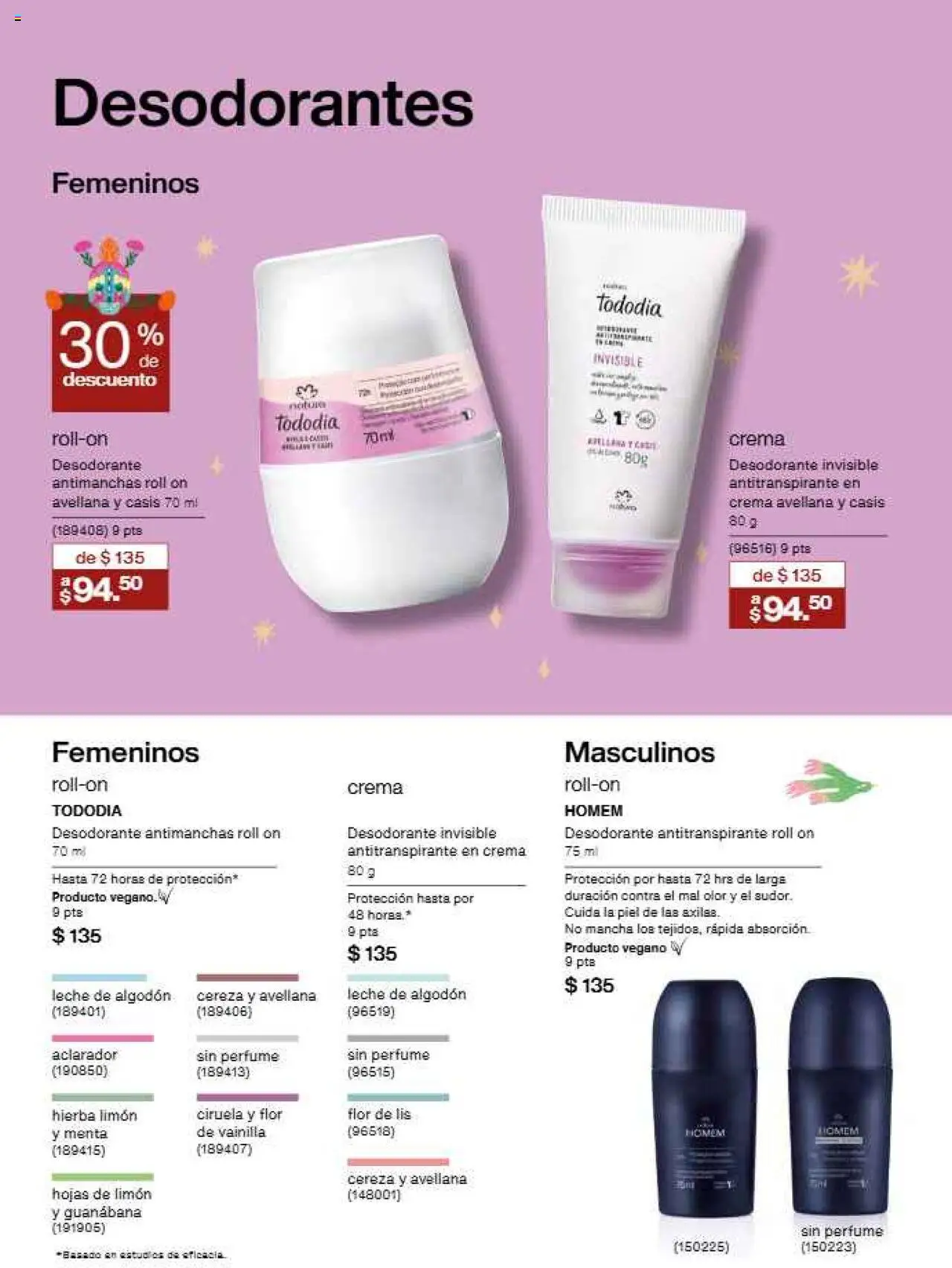 Nuevas ofertas de Natura válidas en toda la República Mexicana desde el 17.09.2025. ¡Encuentra las mejores ofertas en Natura - Campaña 15 2025! | Página: 156 | Productos: Desodorante, Antitranspirante, Limón, Perfume
