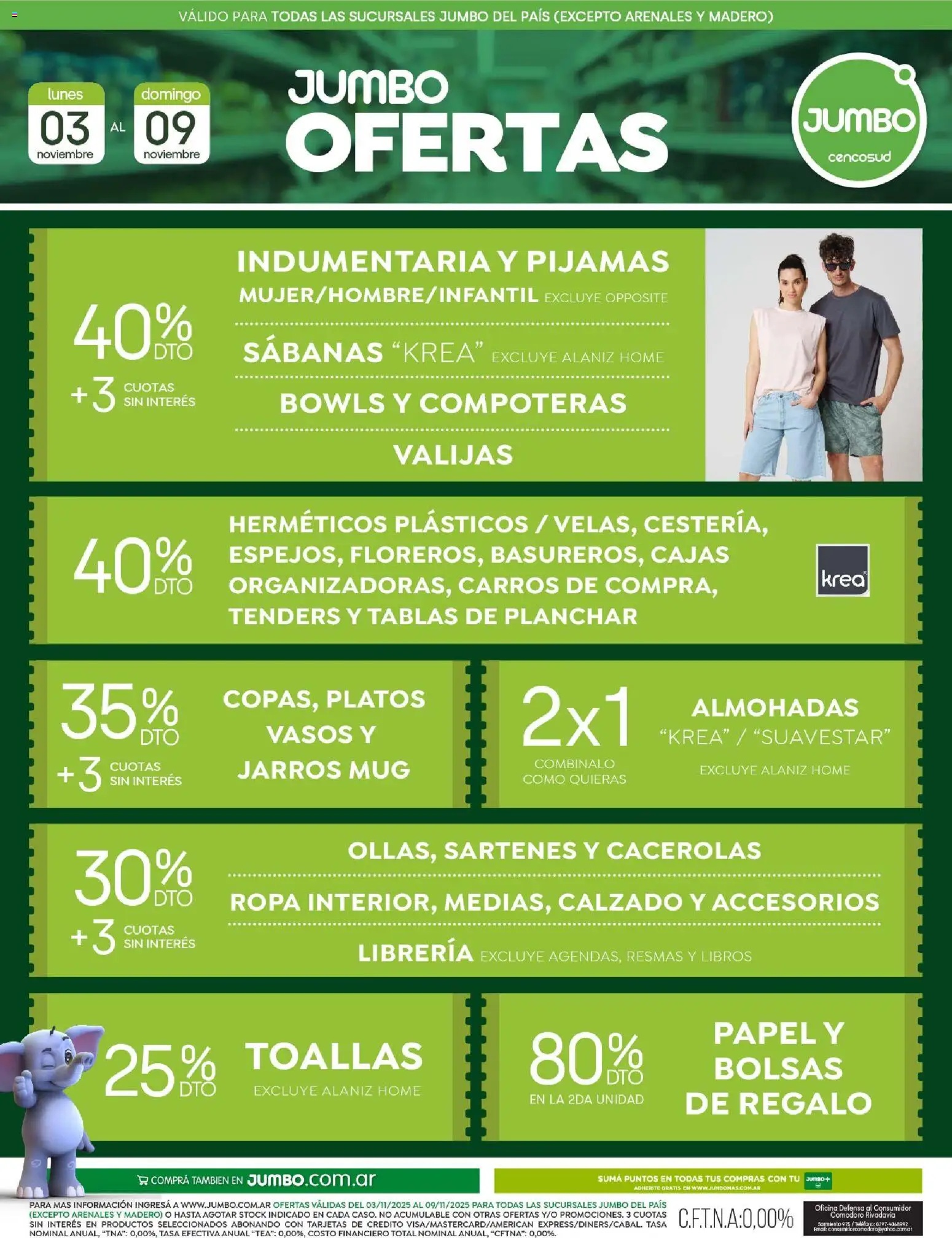 Jumbo - Oferta | Electro y Hogar │ válido desde el 03.11.2025 | Página: 2 | Productos: Teléfono, Sabanas, Ropa, Vasos