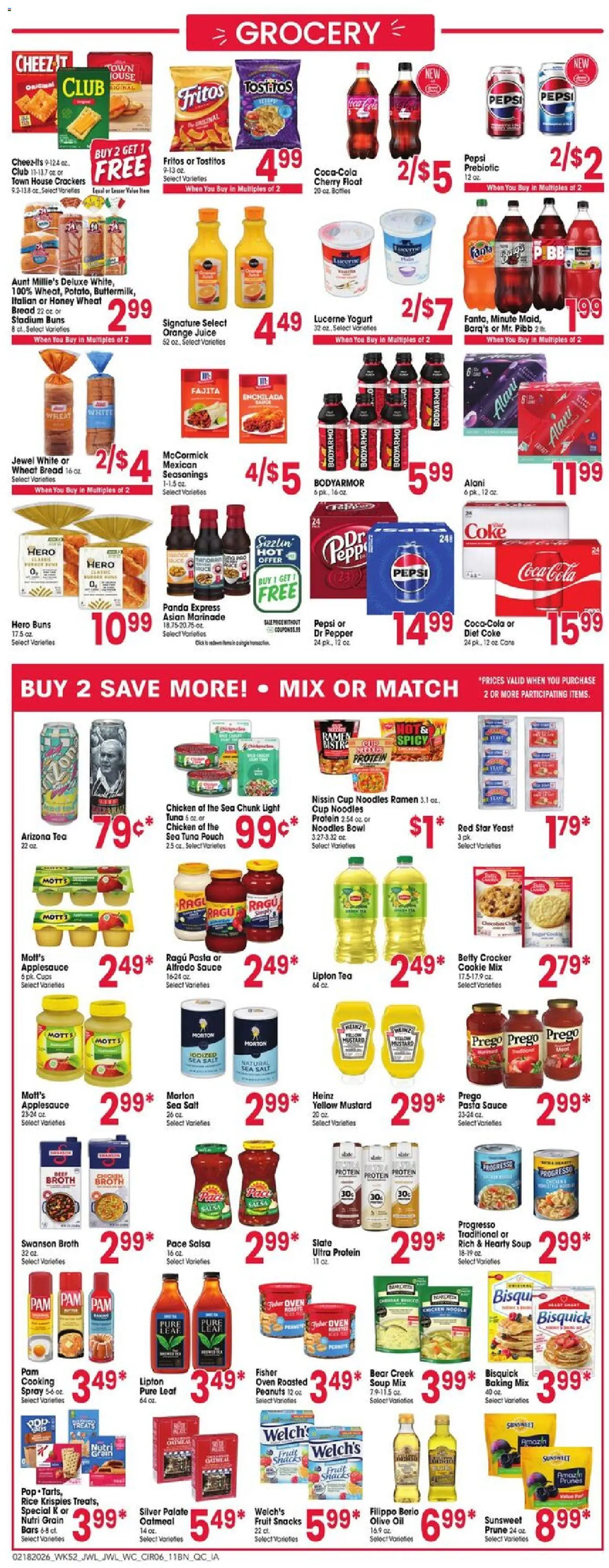 Jewel Osco Weekly Ad - IL - valid from 18.02.2026 | Page: 6 | Products: Yogurt, Rice, Tea, Sauce