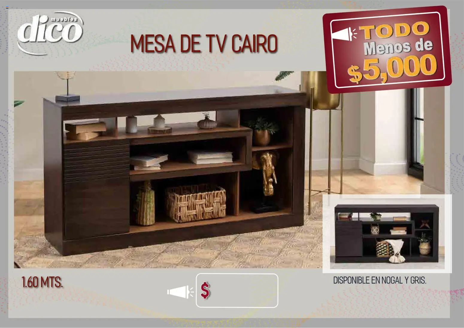 Nuevas ofertas de Muebles Dico válidas en toda la República Mexicana desde el 09.04.2026. ¡Encuentra las mejores ofertas en Muebles Dico catálogo Todo menos de 5000 Pacifico! | Página: 50 | Productos: Mesa de TV, Mesa