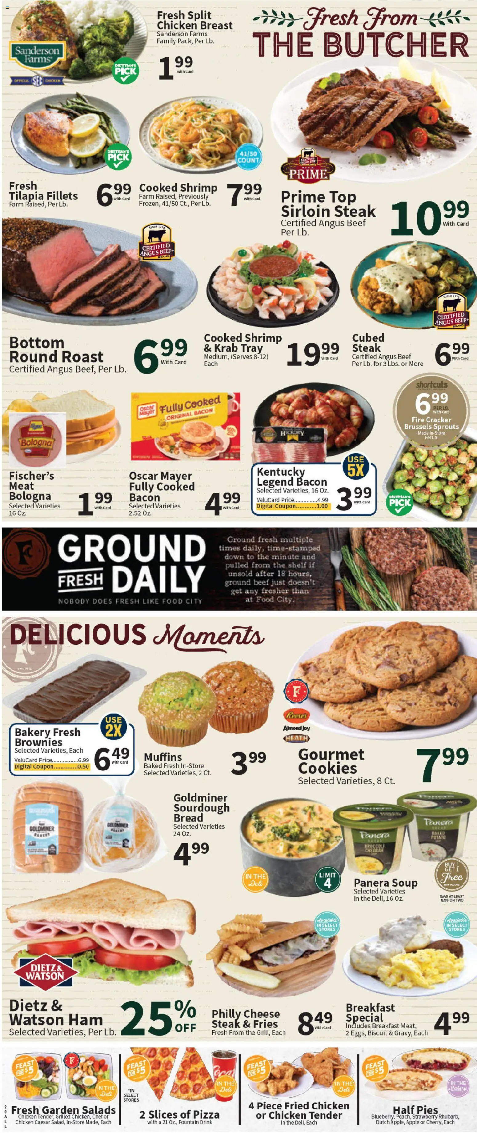 Food City Weekly Ad - valid from 03.12.2025 | Page: 4 | Products: Brussels Sprouts, Cheese, Ham, Cookies
