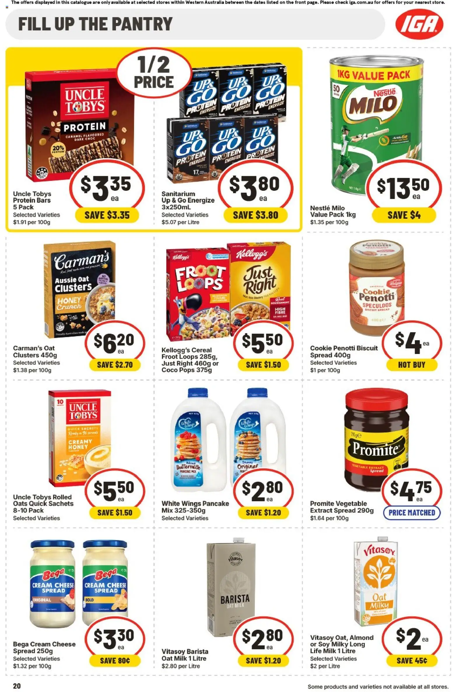 IGA catalogue - valid from 04.03.2026 | Page: 20 | Products: Honey, Oats, Cream, Up & go