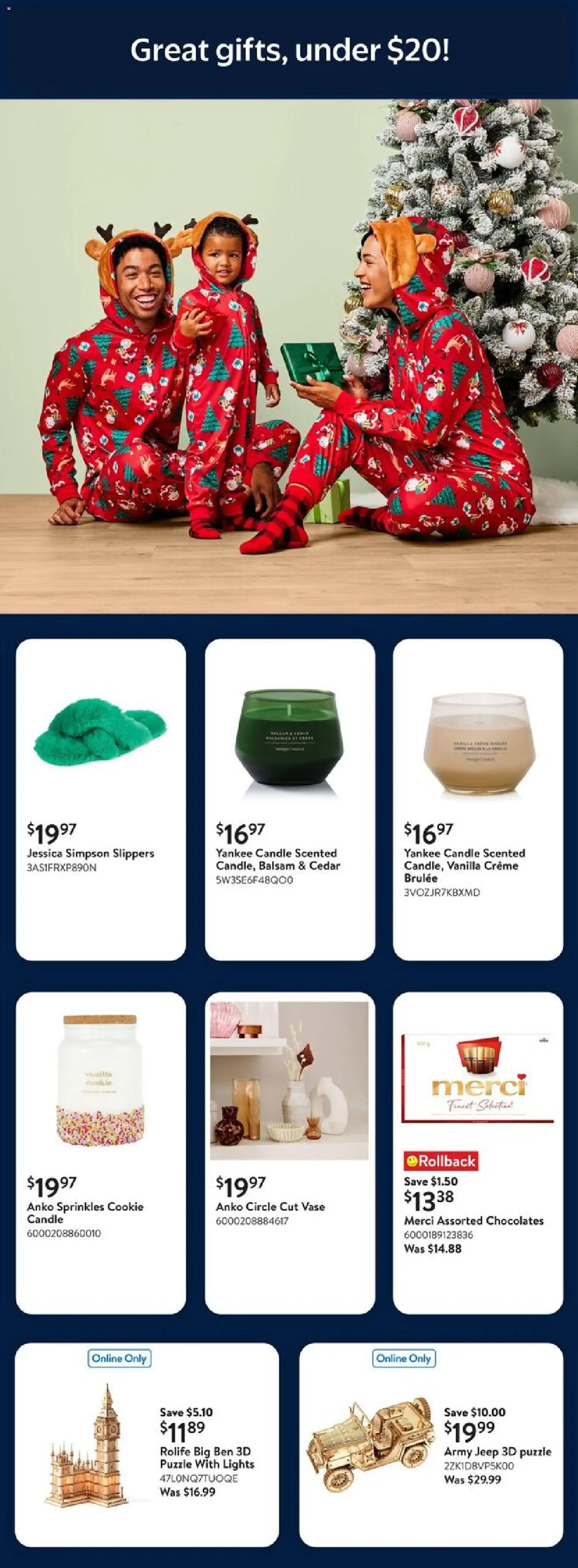 Walmart flyer valid from 04.12.2025 | Page: 9 | Products: Slippers, Vase