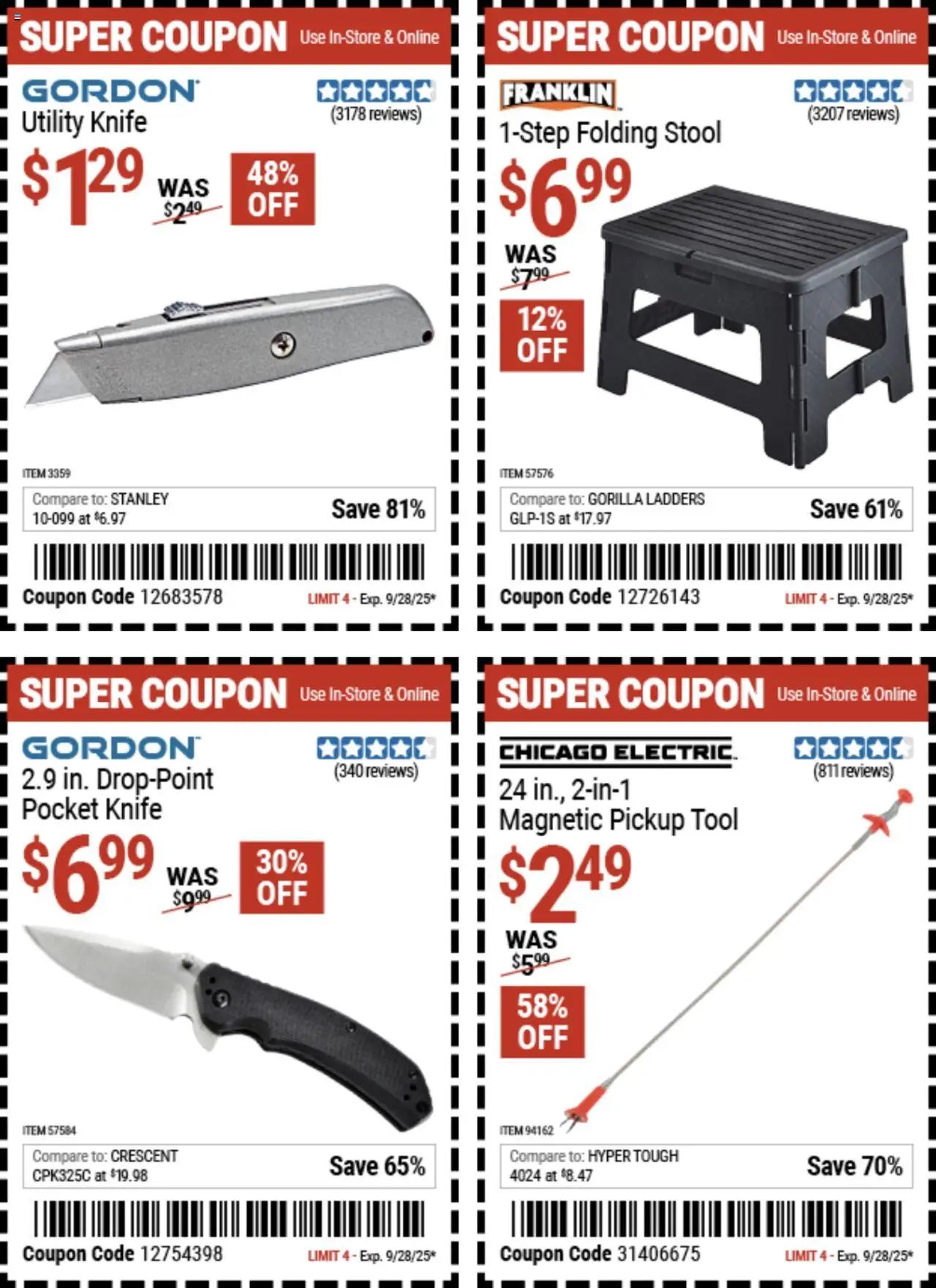 Harbor Freight Weekly Ad - valid from 15.09.2025 | Page: 12 | Products: Utility Knife