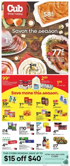 Preview of Cub Foods weekly ads valid from 23.11.2025