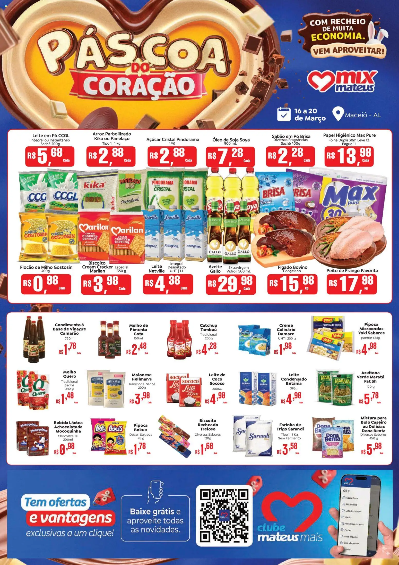 Mateus Folheto - válido de 16.03.2026 | Página: 1 | Produtos: Pimenta, Vinagre, Frango, Cream cracker