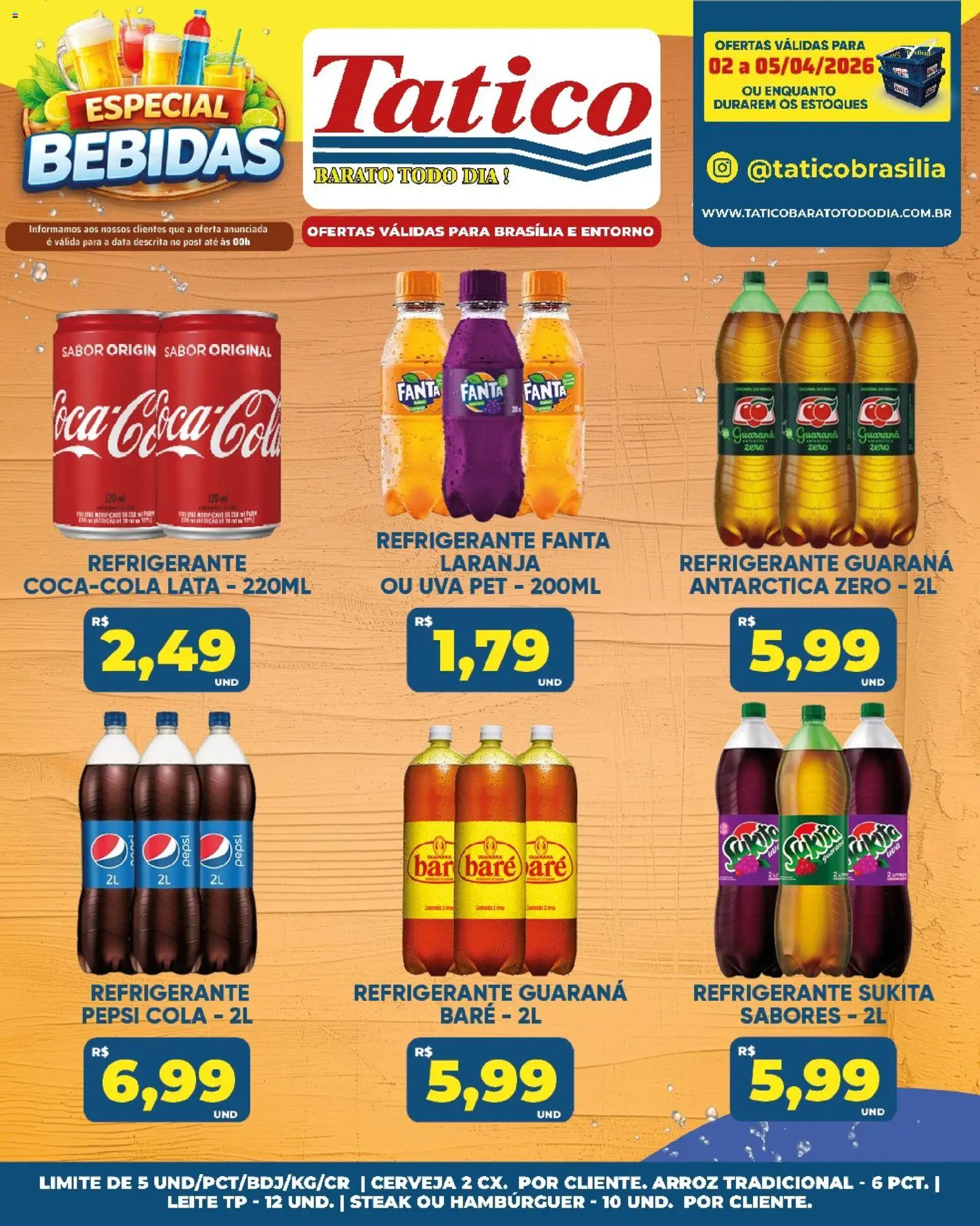 Tatico Folheto - válido de 03.04.2026 | Página: 48 | Produtos: Fanta, Leite, Hambúrguer, Refrigerante