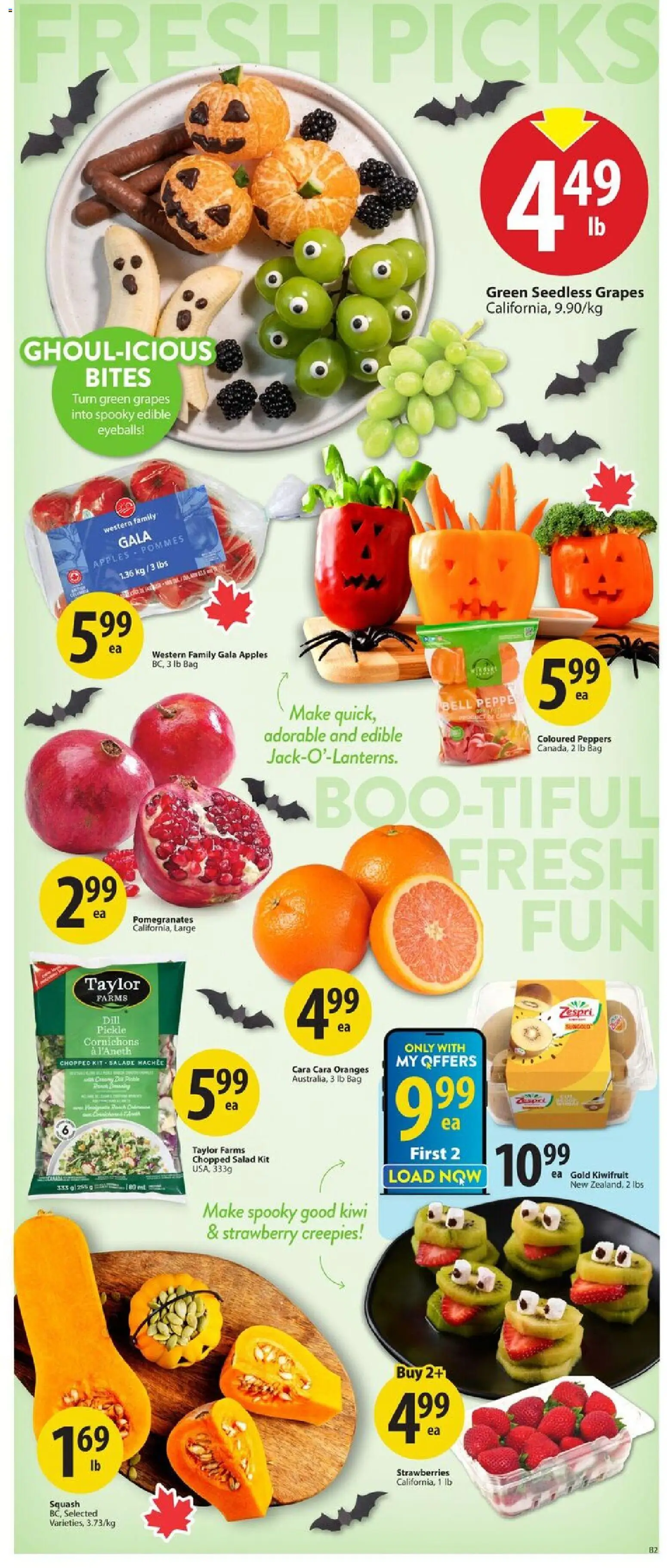 Save on foods flyer valid from 23.10.2025 | Page: 4 | Products: Salad, Bag, Apples, Oranges