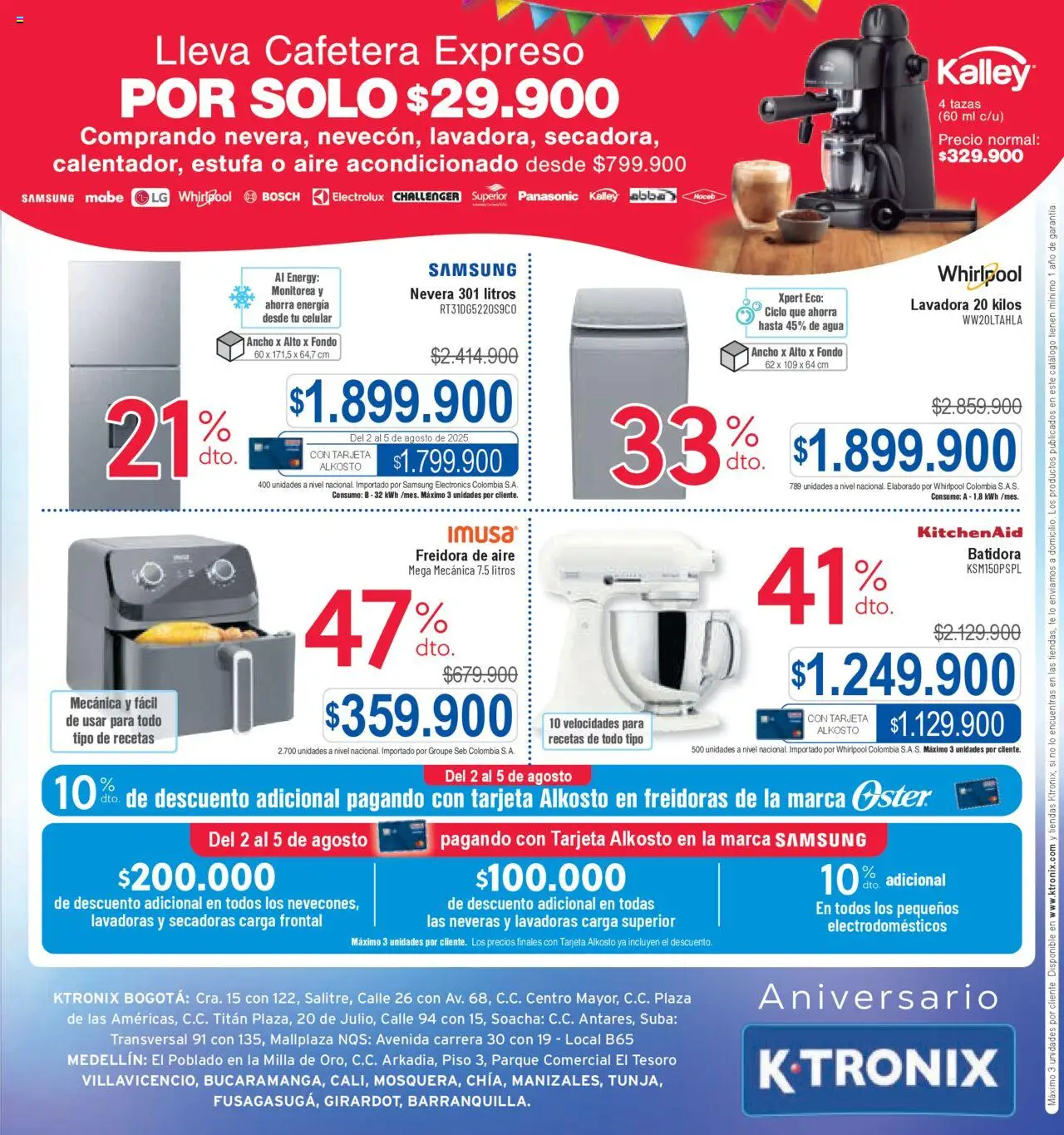 Ktronix revista - valida desde el 02.08.2025 | Página: 8 | Productos: Agua, Lavadora, Cafetera, Nevera