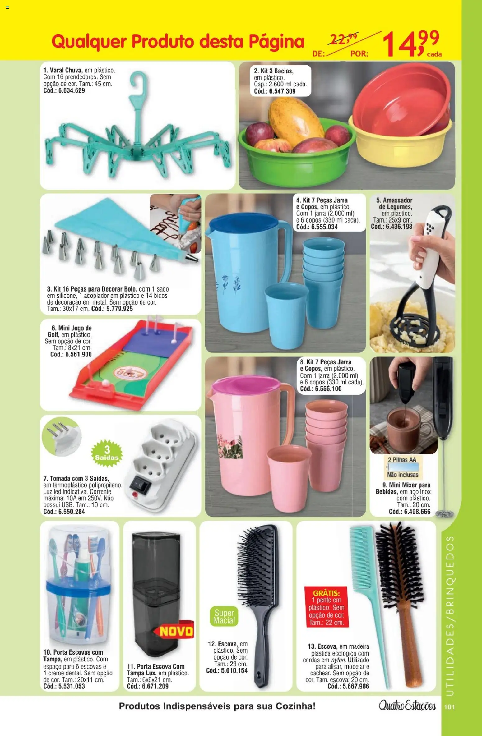 Quatro Estações Folheto - válido de 01.02.2026 | Página: 97 | Produtos: Escova, Tomada, Creme, Jarra
