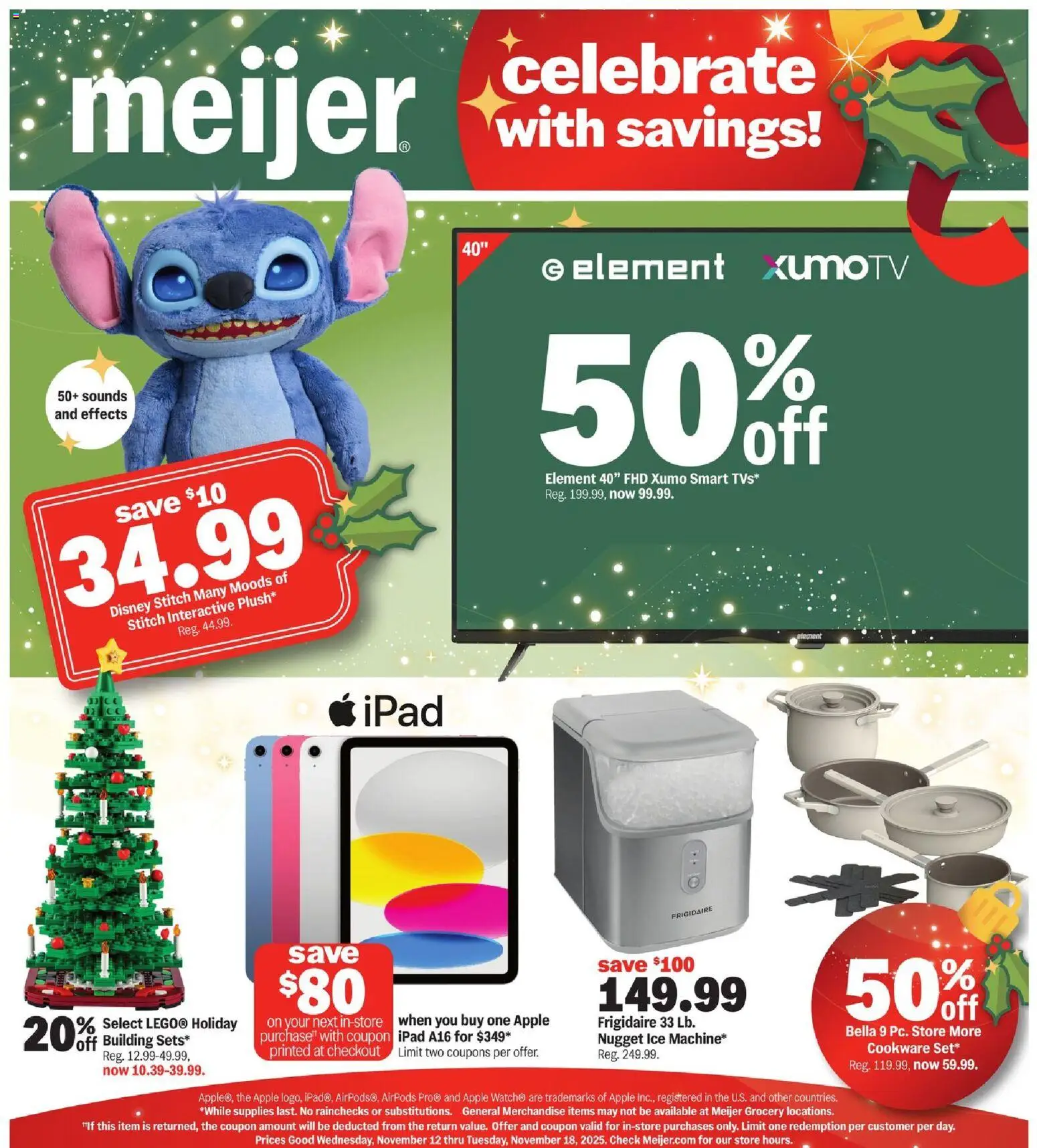 Meijer Celebrate With Savings - valid from 12.11.2025 | Page: 1 | Products: Ipad