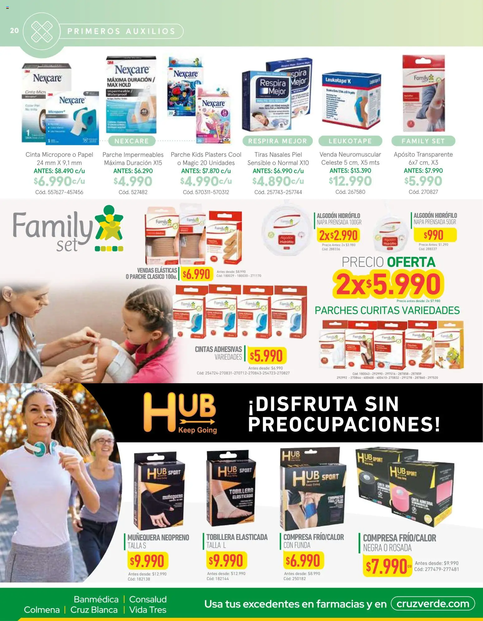 Belleza y Cuidado Personal Cruz Verde │ válido desde el 05.12.2025 | Página: 20 | Productos: Cinta, Algodón, Tobillera