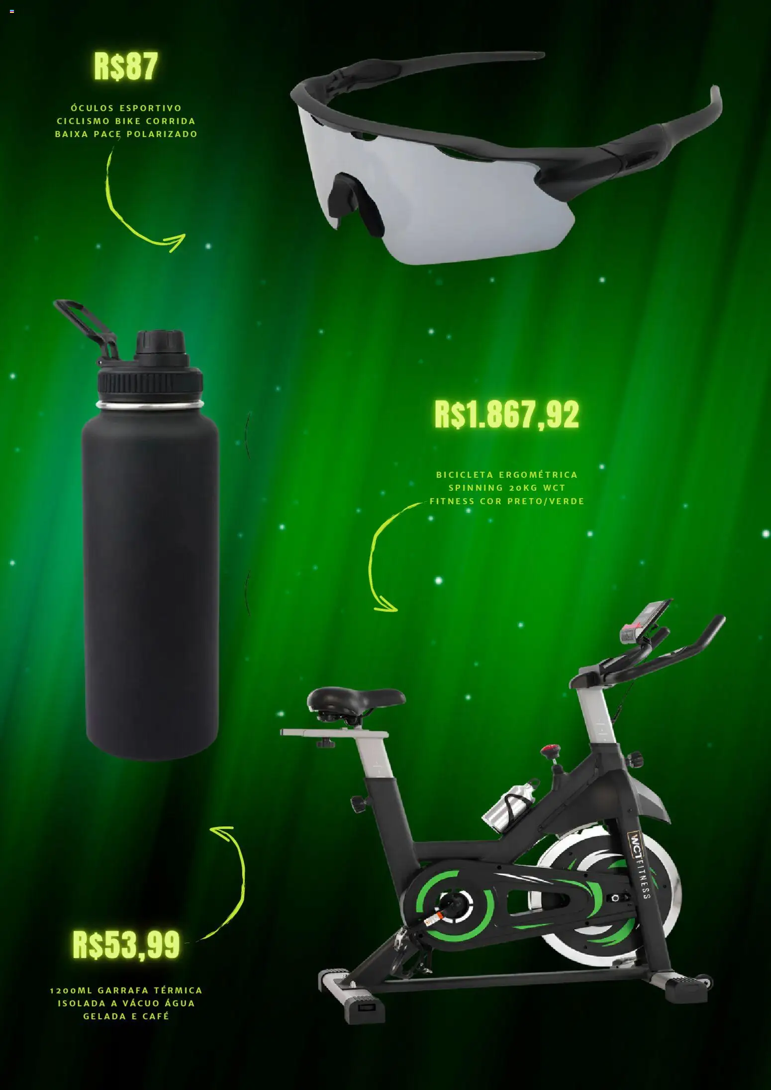 Mercado Livre Folheto - válido de 27.10.2025 | Página: 2 | Produtos: Bicicleta, Bicicleta ergométrica, Óculos, Café