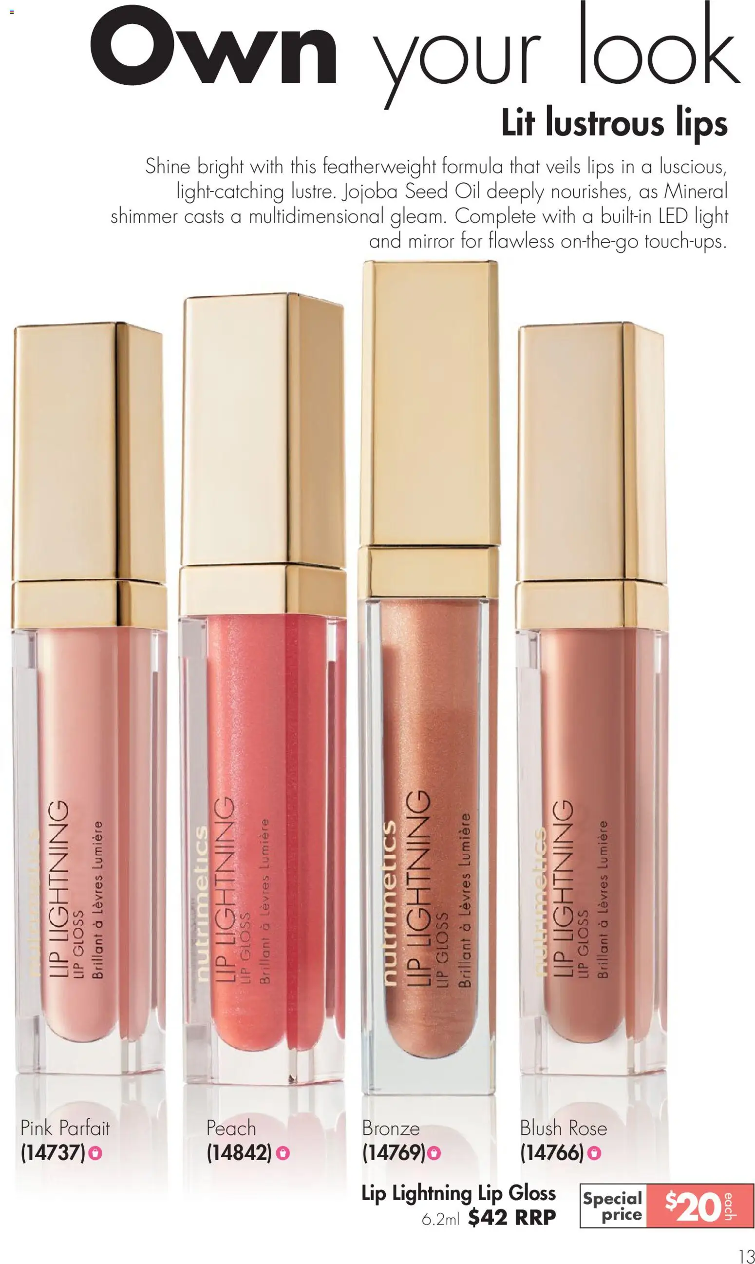 Nutrimetics catalogue - valid from 26.04.2026 | Page: 13 | Products: Mirror, Light, Blush, Lip gloss