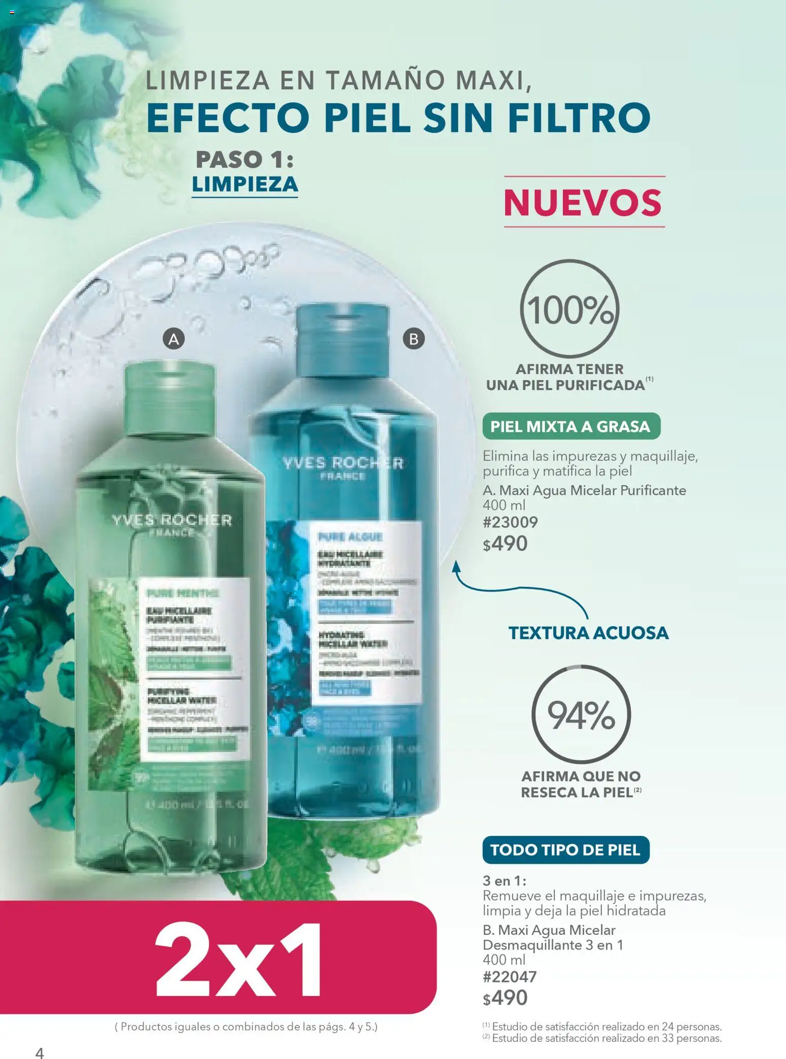 Nuevas ofertas de Yves Rocher válidas en toda la República Mexicana desde el 03.03.2026. ¡Encuentra las mejores ofertas en Yves Rocher campaña 4 2026! | Página: 4 | Productos: Agua, Desmaquillante, Maquillaje, Agua micelar