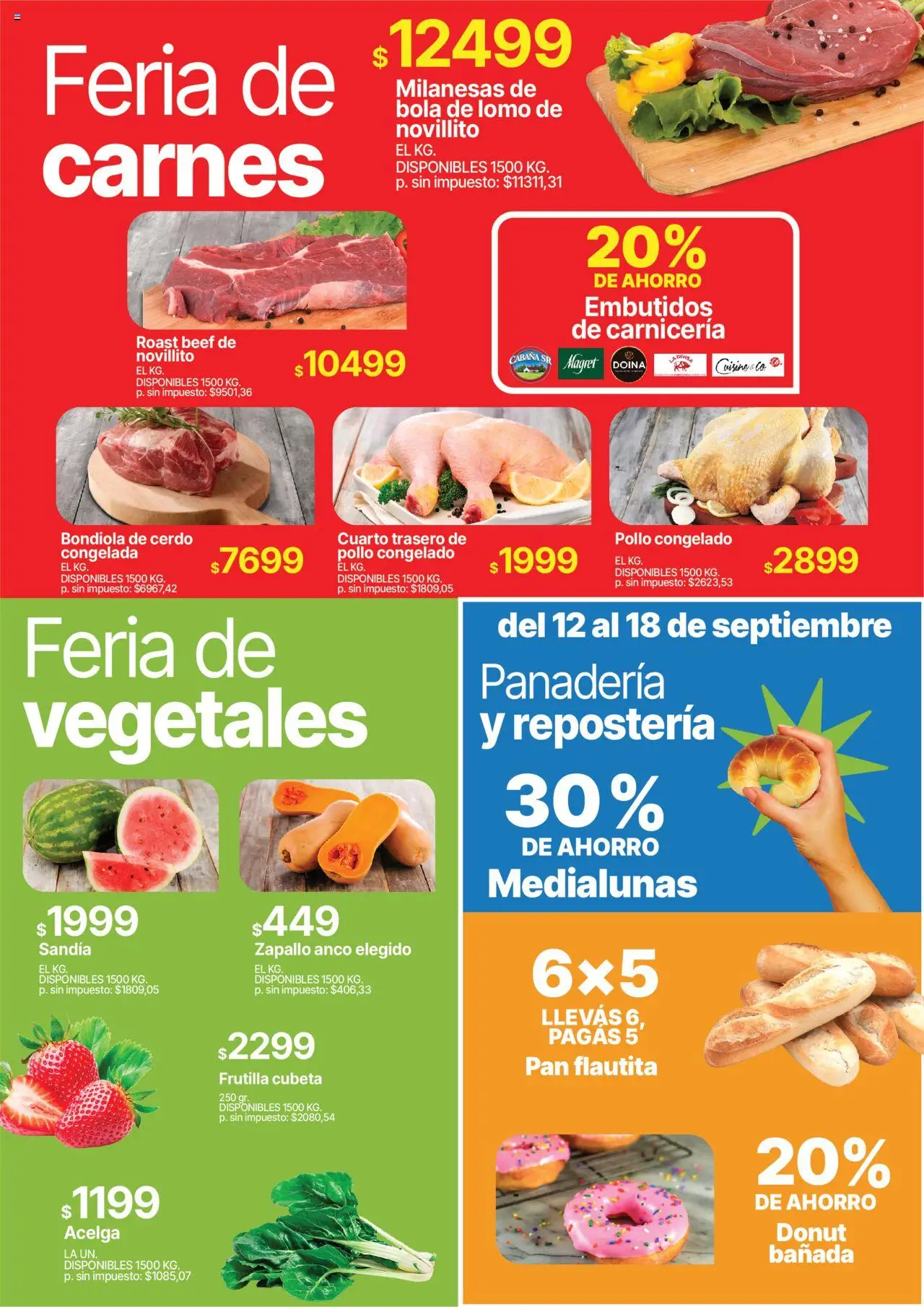 Vea - Oferta fin de semana | Chubut │ válido desde el 12.09.2025 | Página: 2 | Productos: Frutilla, Acelga, Pan, Cerdo