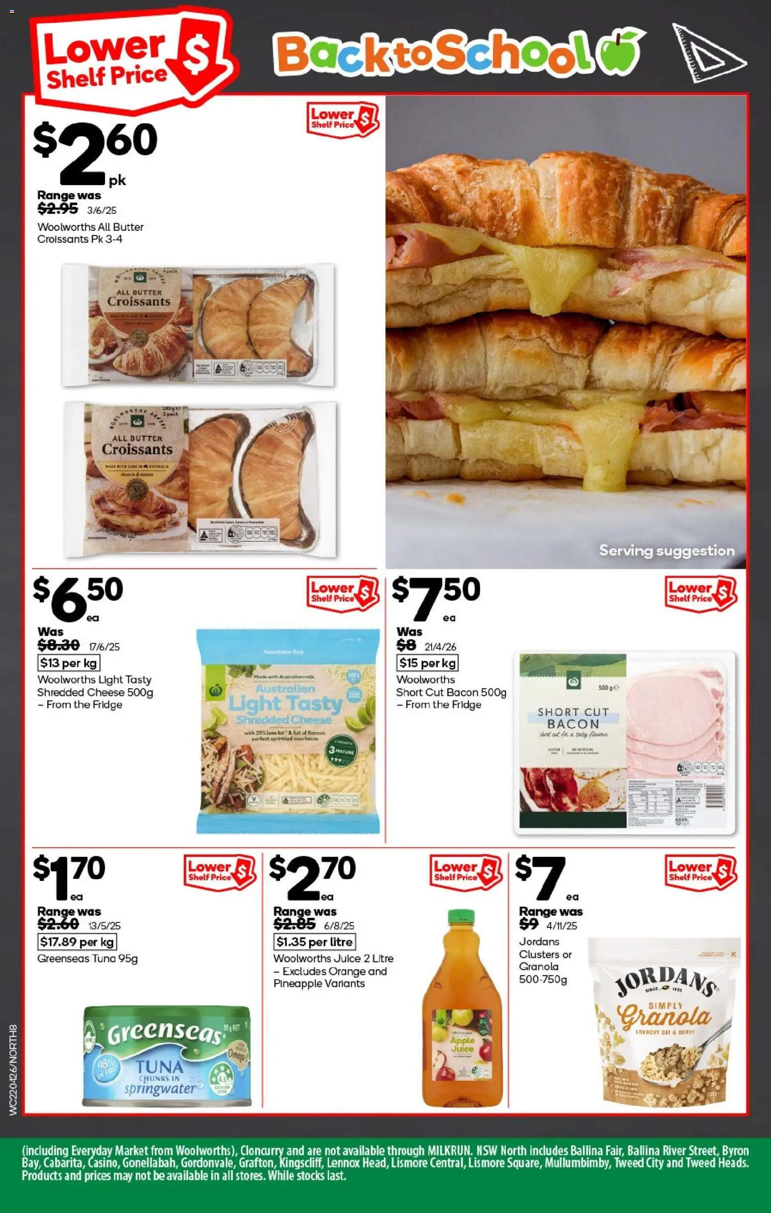 Woolworths catalogue - valid from 22.04.2026 | Page: 8 | Products: Shelf, Bacon, Cheese, Juice