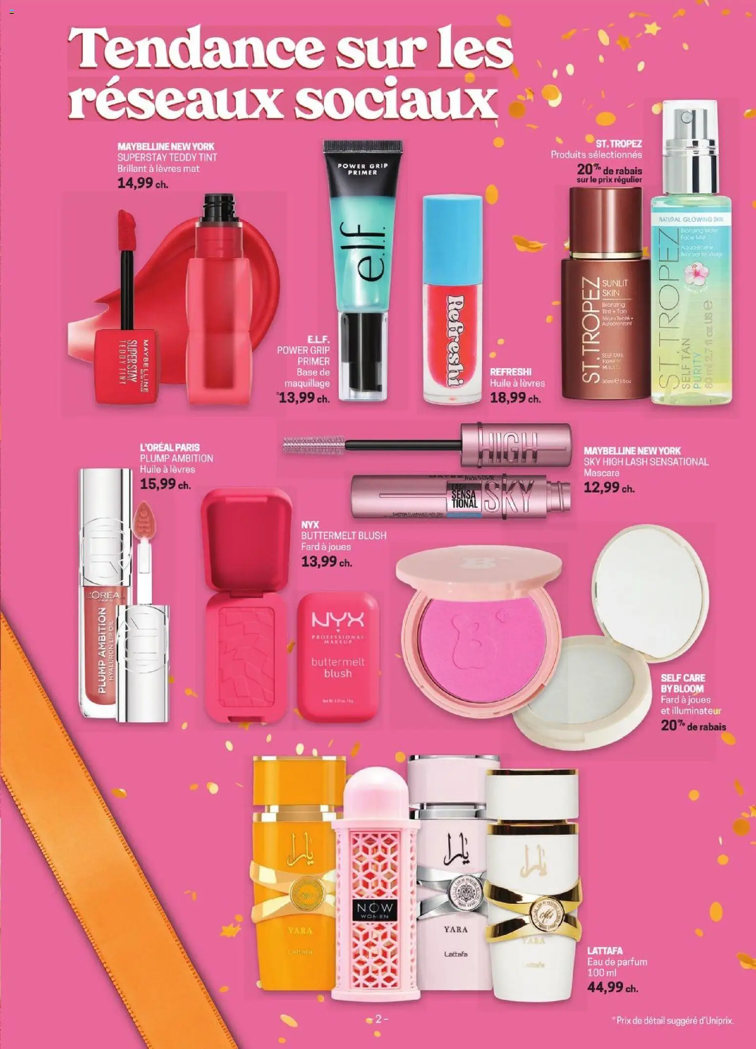 Uniprix flyer valid from 13.11.2025 | Page: 2 | Products: Blush, Mascara, Oil