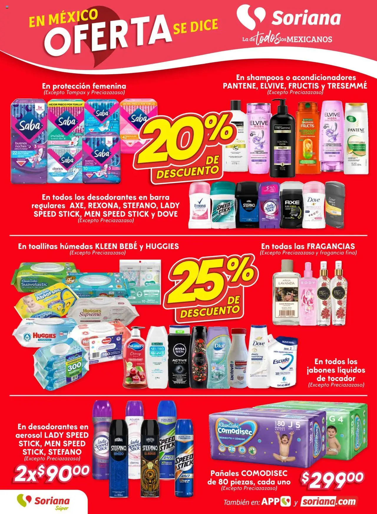 Nuevas ofertas de Soriana válidas en toda la República Mexicana desde el 16.10.2025. ¡Encuentra las mejores ofertas en Soriana - Fin de Semana Súper: BCS, Son y Sin! | Página: 4 | Productos: Toallitas húmedas, Pañales, Toalla, Barra