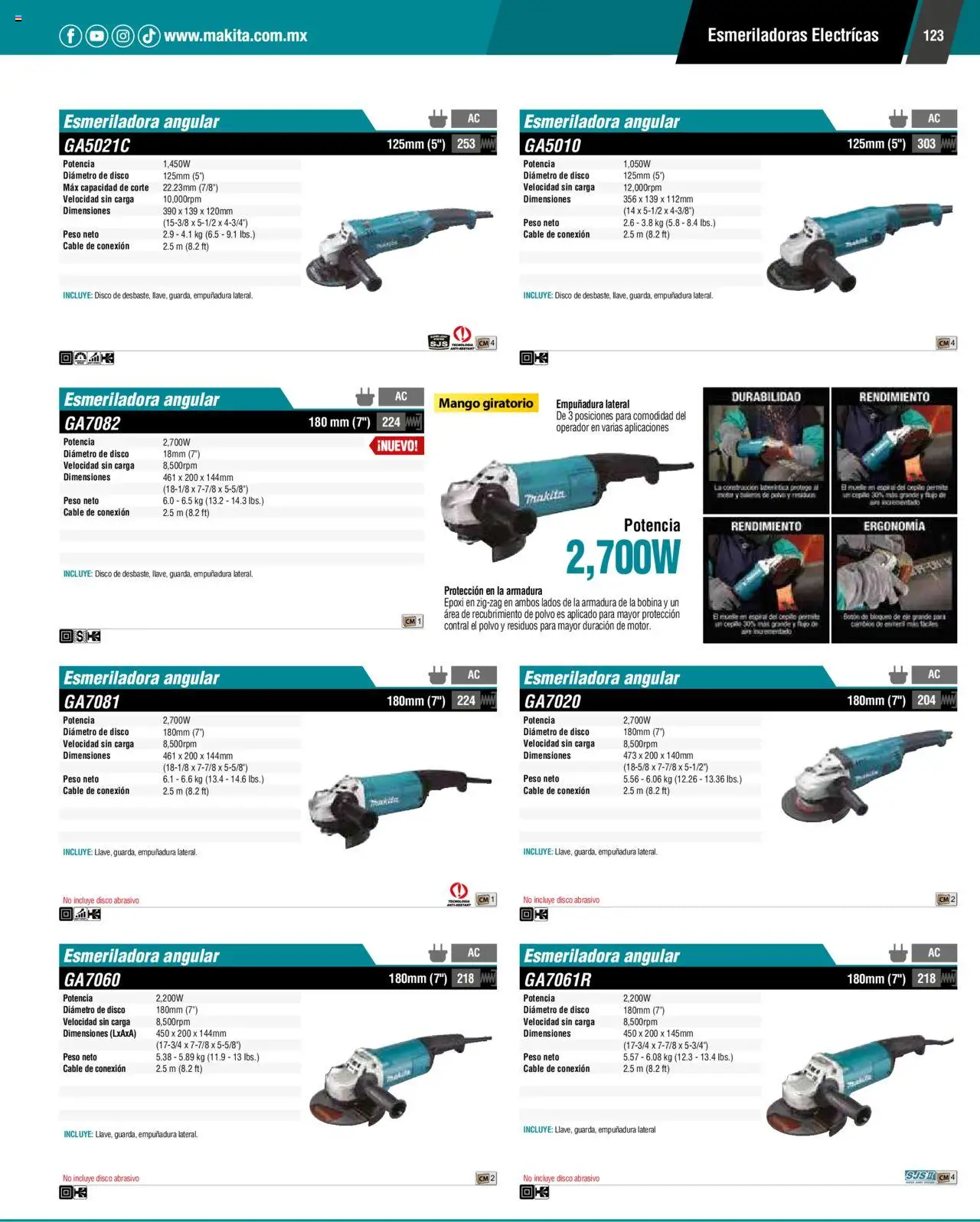 Nuevas ofertas de Makita válidas en toda la República Mexicana desde el 17.04.2024. ¡Encuentra las mejores ofertas en Makita catálogo ! | Página: 123 | Productos: Mango, Cable, Disco, Polvo