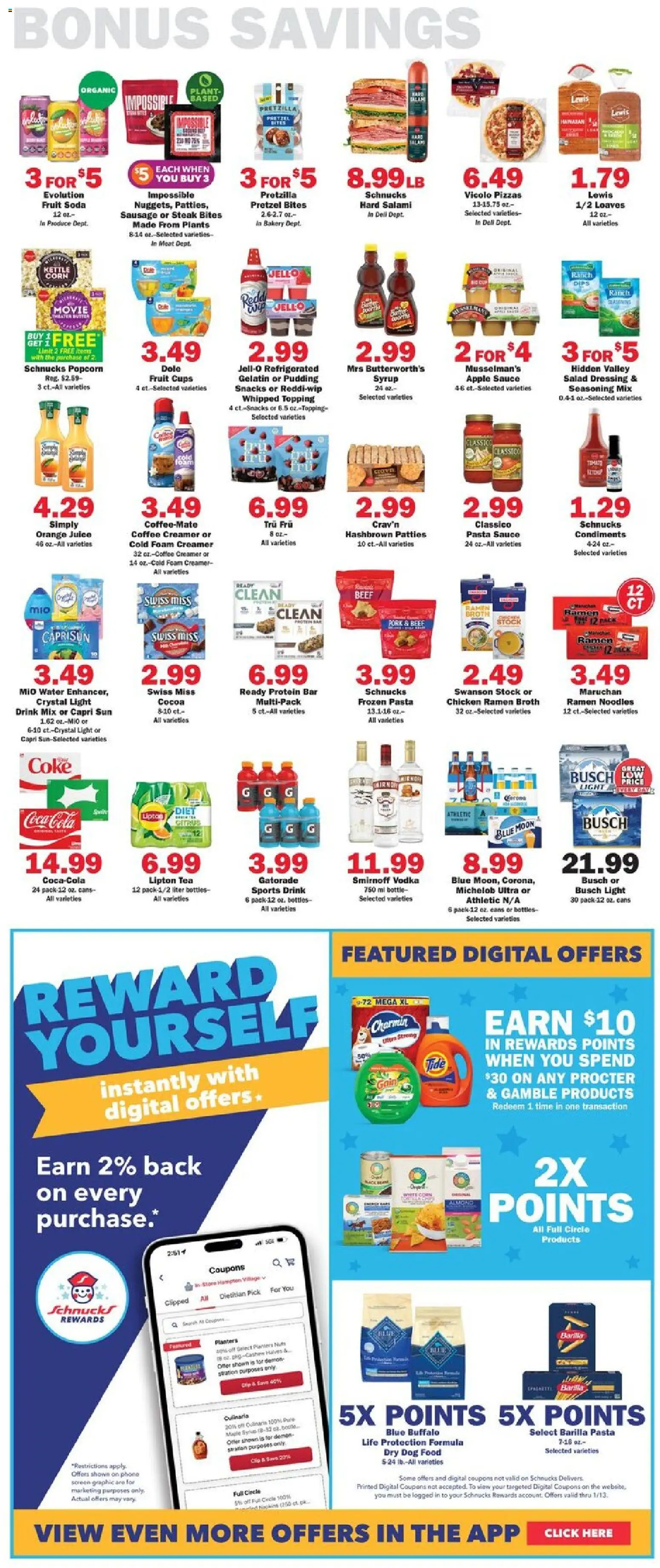 Schnucks Weekly Ad - valid from 07.01.2026 | Page: 5 | Products: Bakery, Corn, Pork, Beef