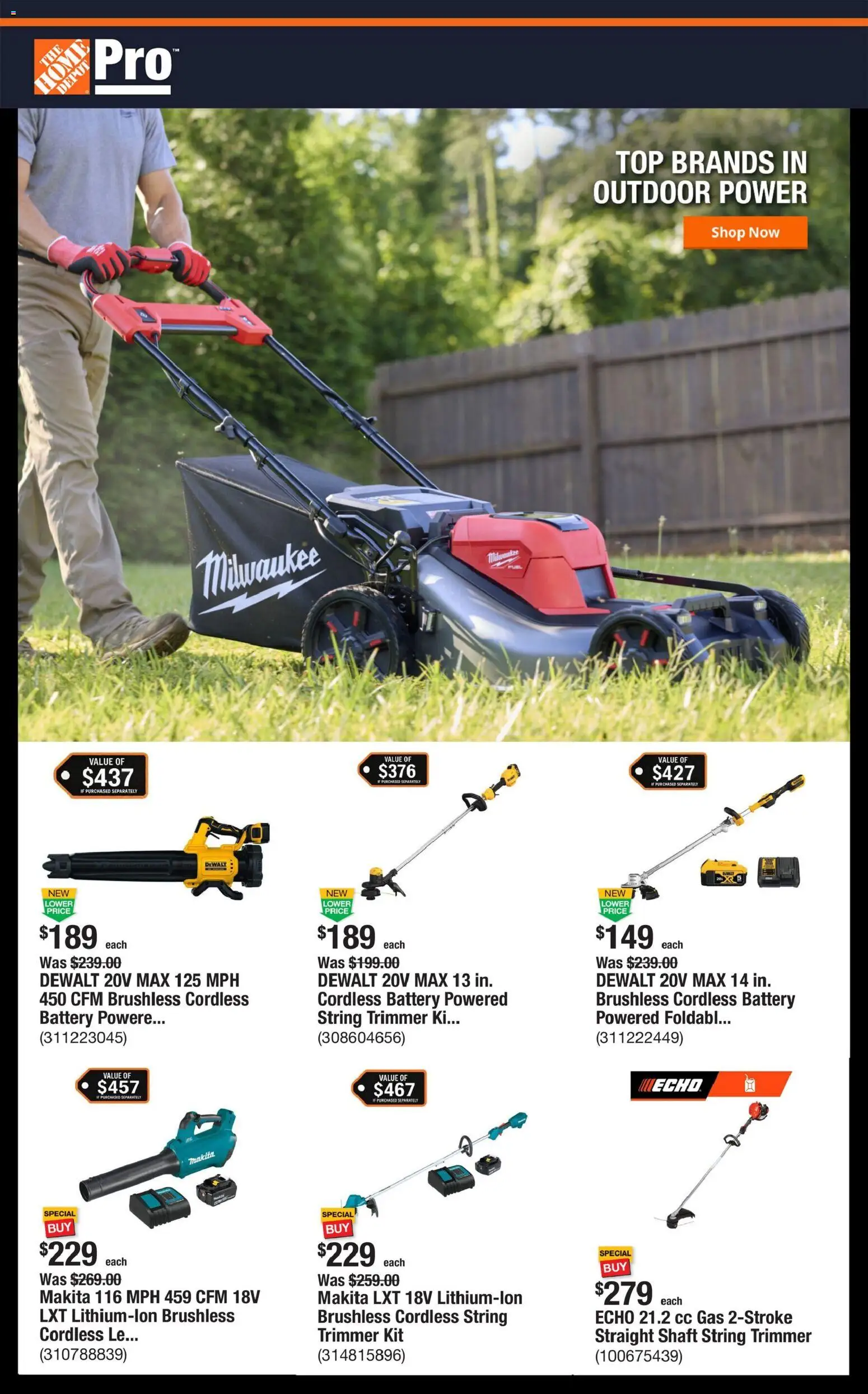Home Depot Shop Pro Ad - CA - valid from 27.04.2026 | Page: 1 | Products: Trimmer, Battery