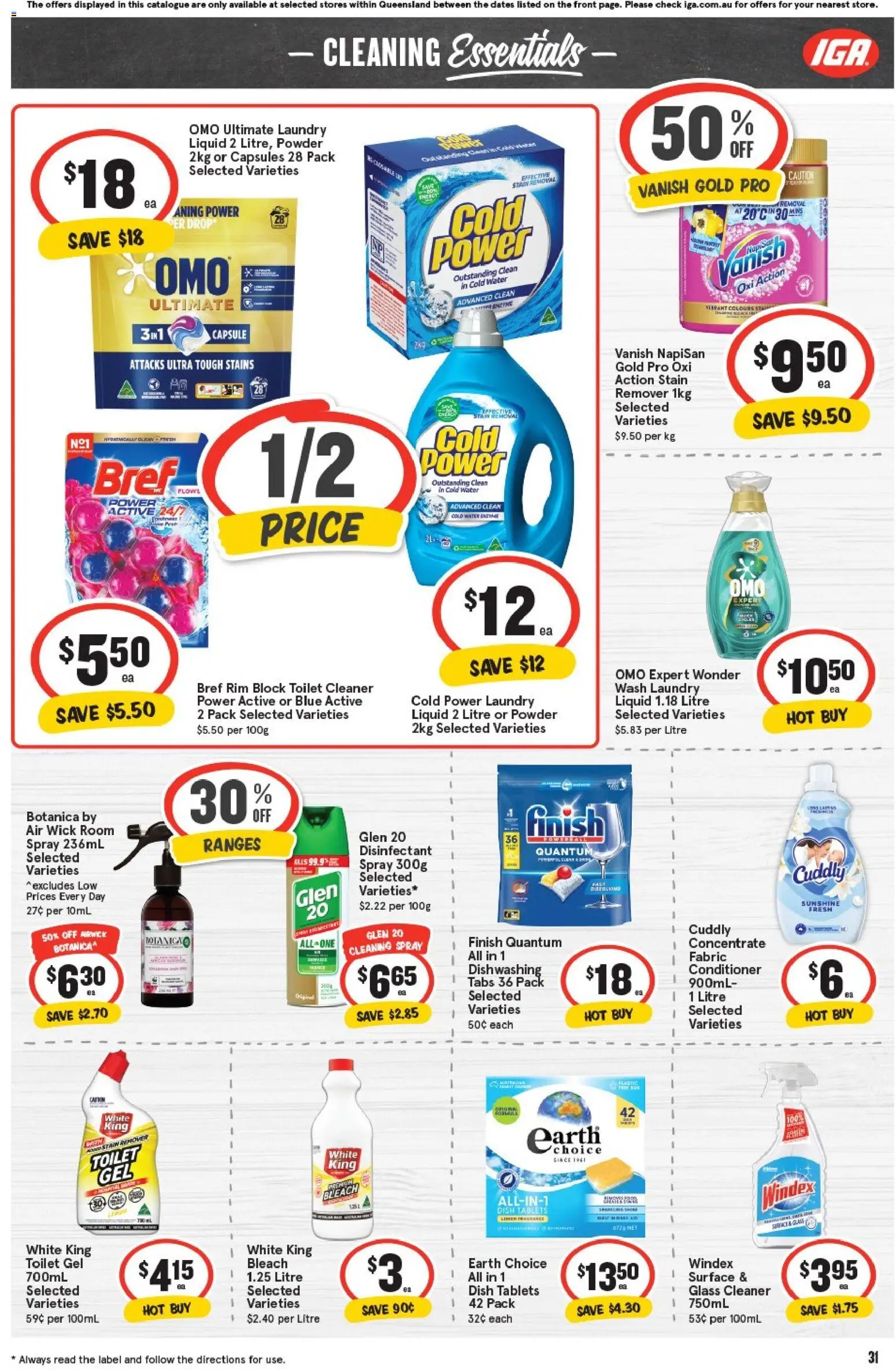 IGA catalogue - valid from 29.10.2025 | Page: 30 | Products: Toilet, Stain remover, Laundry, Tablets