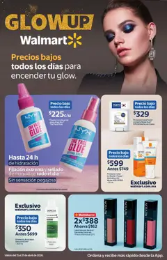 Vista previa de Walmart folleto Glow Up, nuevo folleto de la tienda, válido en México a partir del 15.04.2026