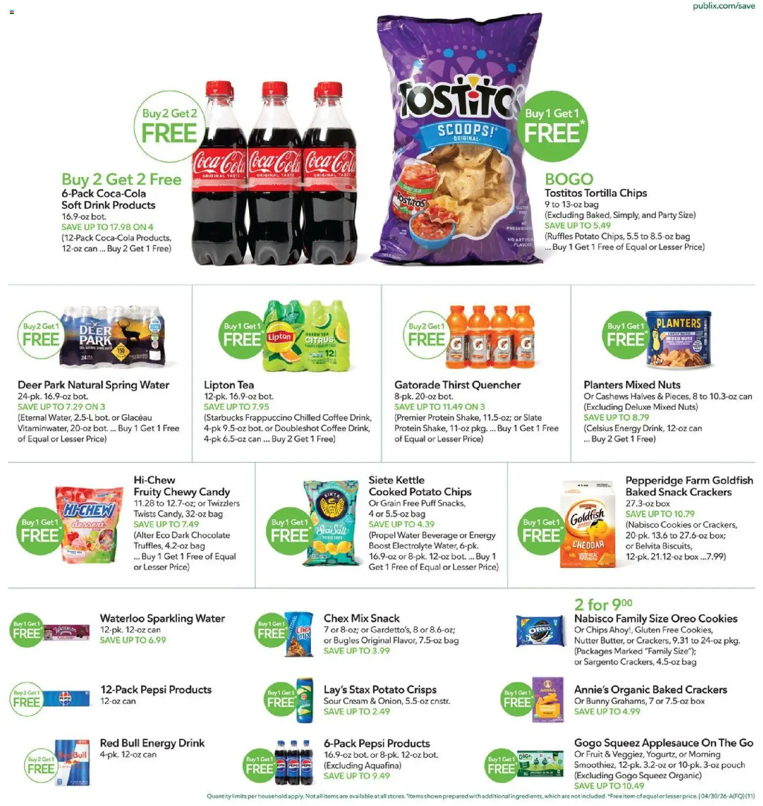 Publix Weekly Ad - valid from 29.04.2026 | Page: 11 | Products: Chips, Cream, Water, Bag
