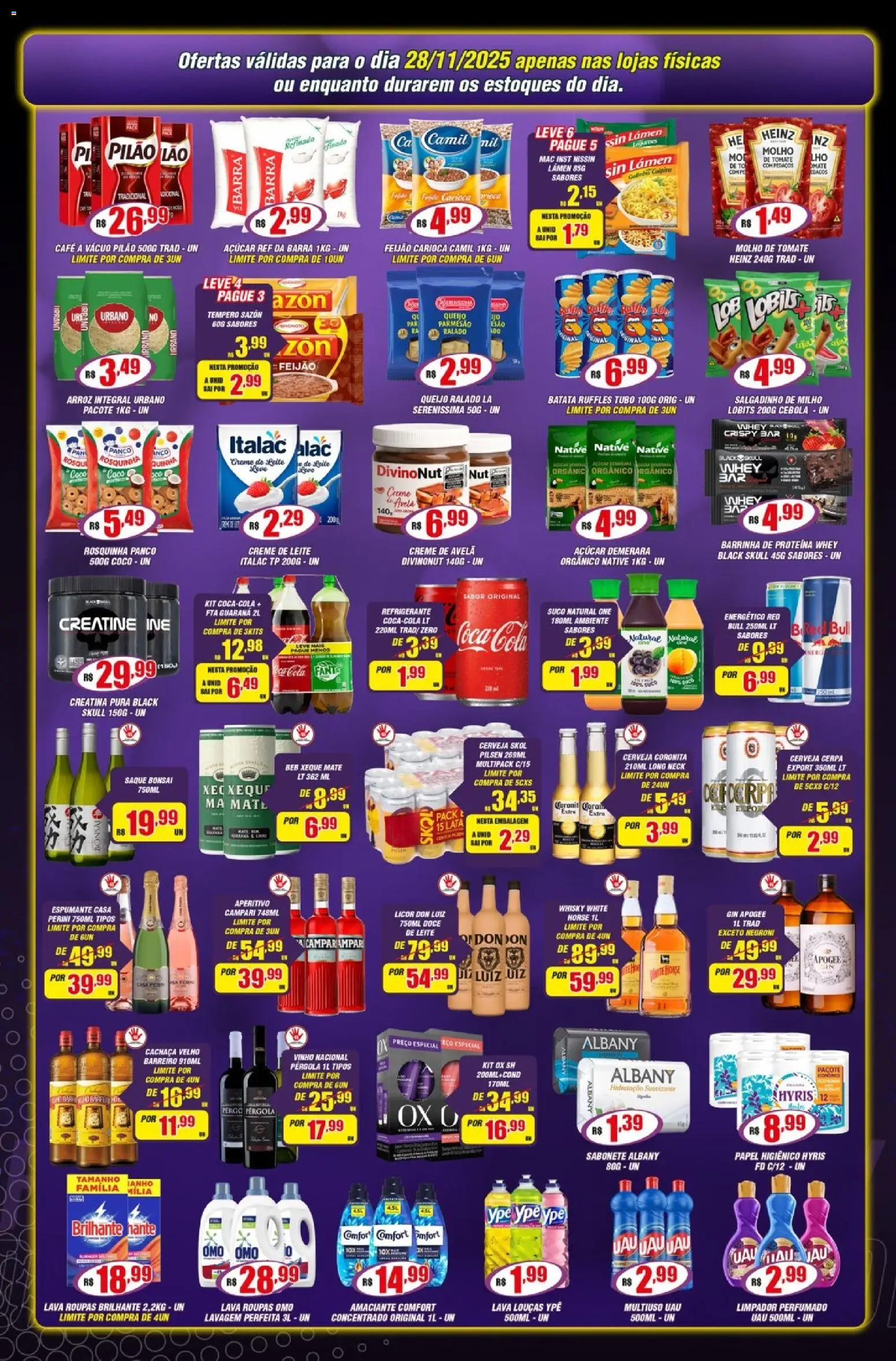 Violeta Supermercados Folheto - válido de 28.11.2025 | Página: 3 | Produtos: Coco, Cebola, Fanta, Queijo ralado