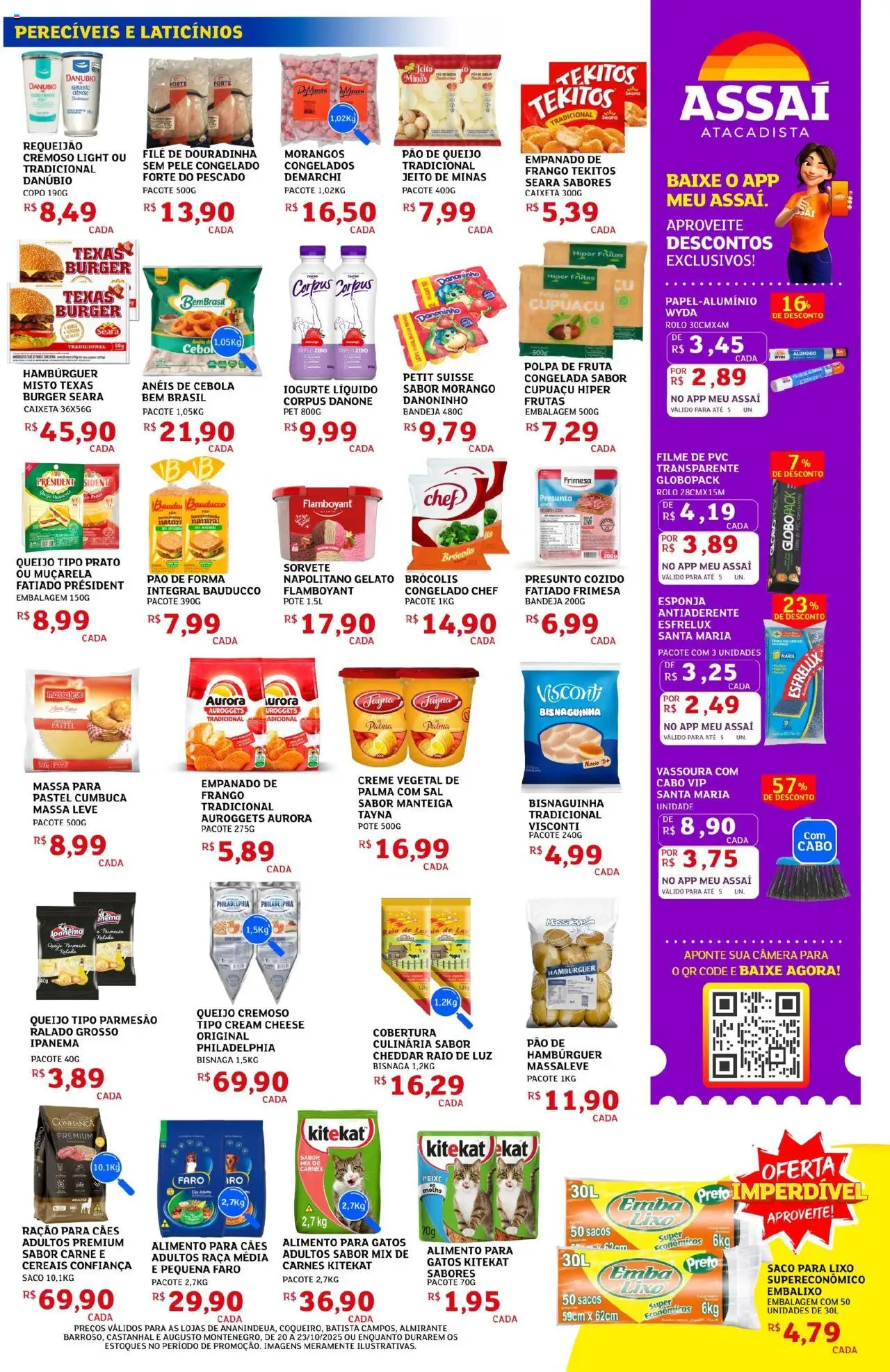 Assaí Atacadista Folheto - válido de 20.10.2025 | Página: 3 | Produtos: Manteiga, Queijo, Massa, Cabo