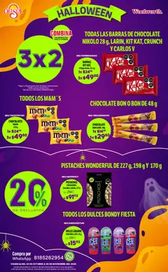 Vista previa de Del Sol y Woolworth - Catálogo Halloween, nuevo folleto de la tienda, válido en México a partir del 23.10.2025 | Página: 12 | Productos: Sal, Cacahuate, Chocolate, Dulces