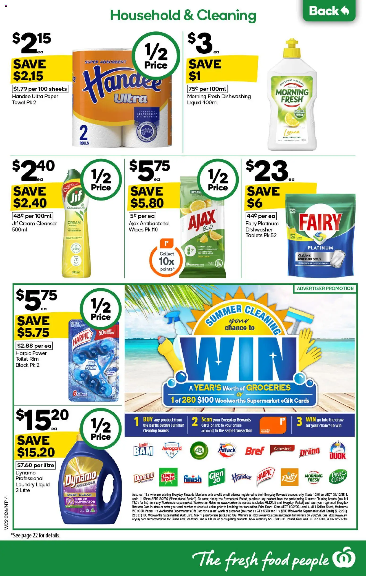 Woolworths catalogue - valid from 21.01.2026 | Page: 44 | Products: Toilet, Household, Dishwasher tablets, Lemon