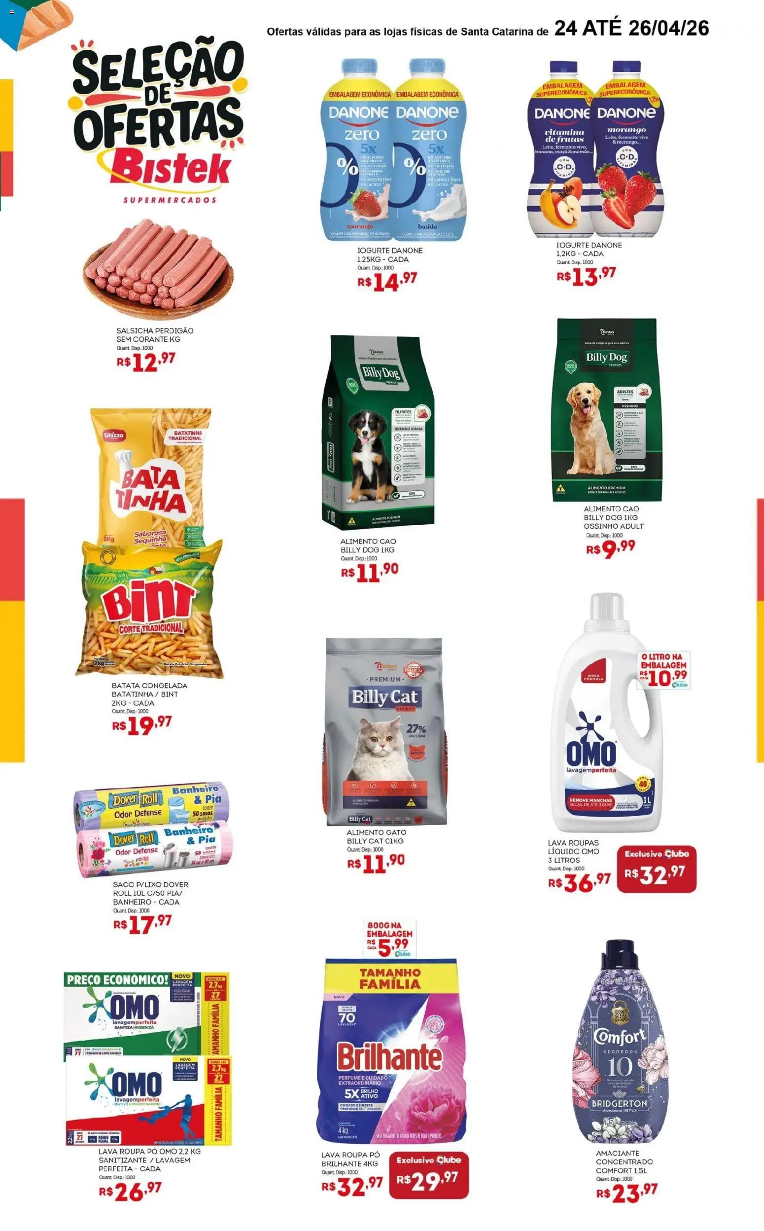 Bistek Supermercados Folheto - válido de 24.04.2026 | Página: 2 | Produtos: Perfume, Salsicha, Roupas, Amaciante