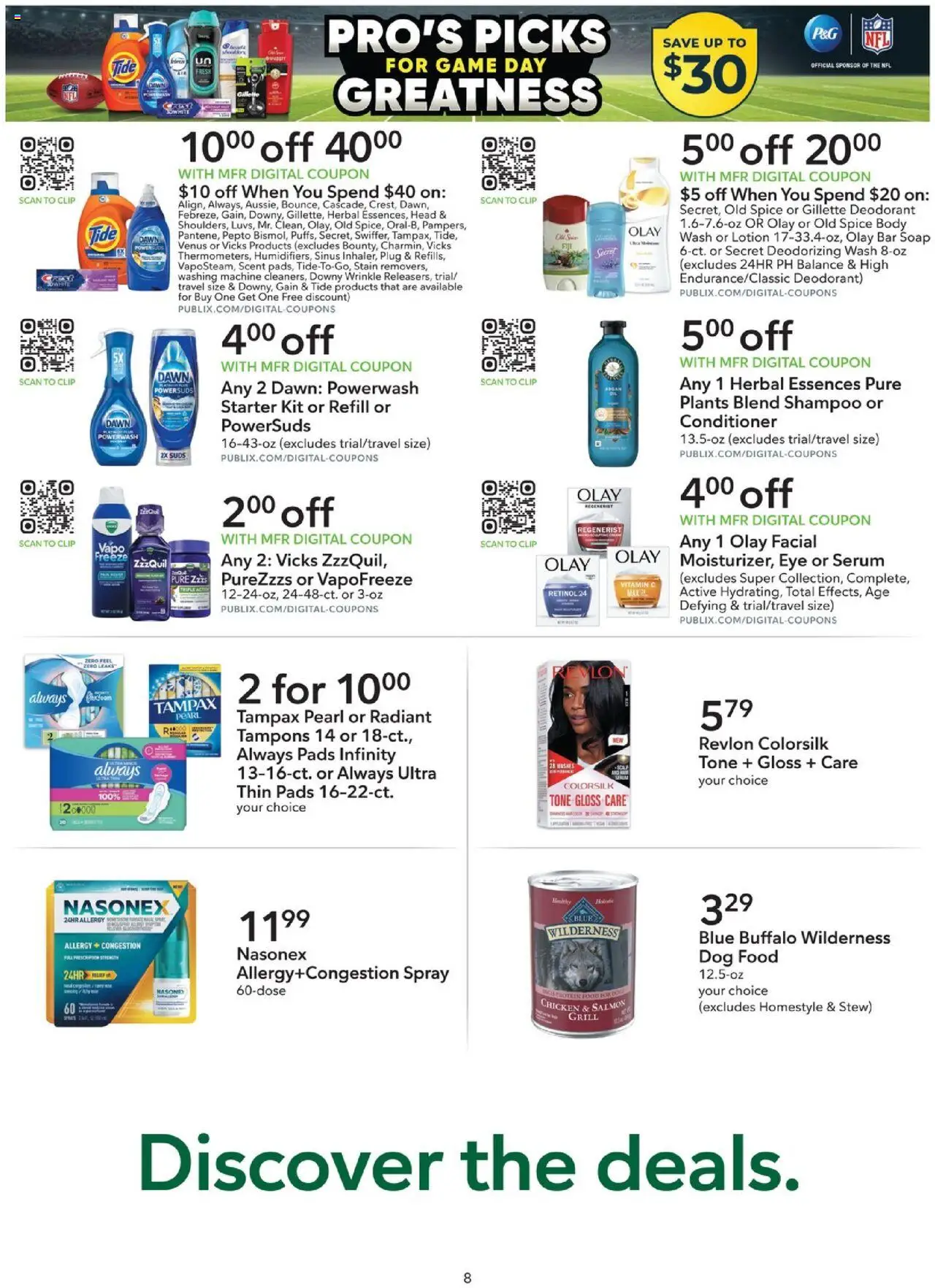 Publix Extra Savings - valid from 20.09.2025 | Page: 8 | Products: Shampoo, Pads, Starter, Game