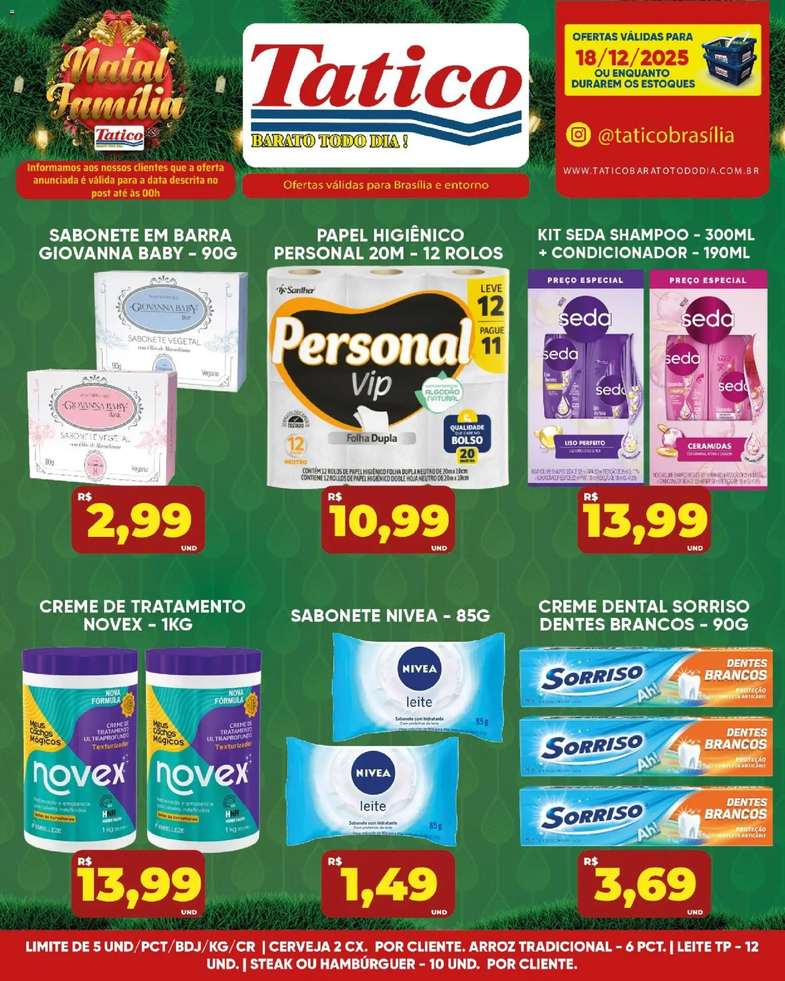 Tatico Folheto - válido de 19.12.2025 | Página: 22 | Produtos: Shampoo, Leite, Arroz, Hambúrguer