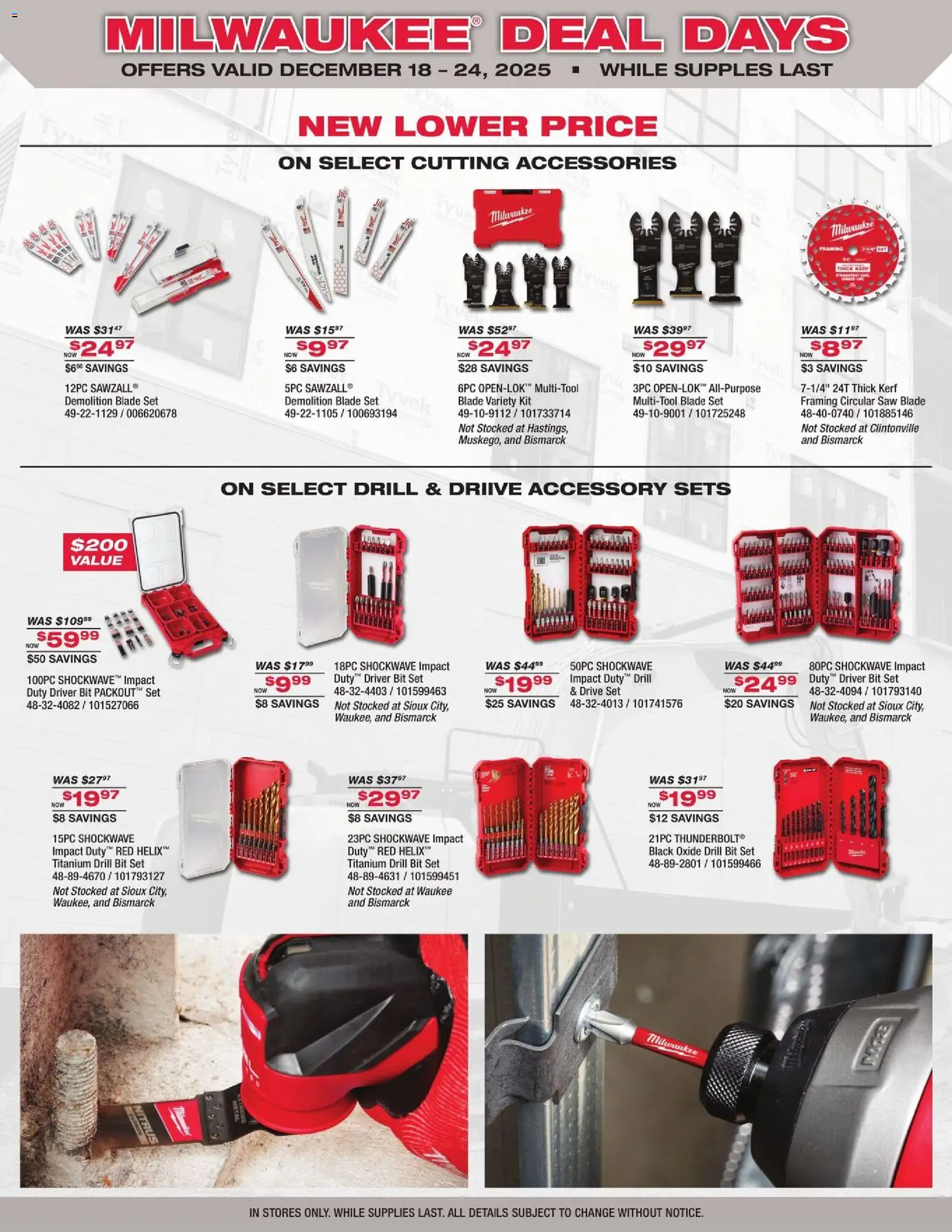 Mills Fleet Farm In Store Only Ad - valid from 18.12.2025 | Page: 5 | Products: Saw, Circular Saw, Drill Bit