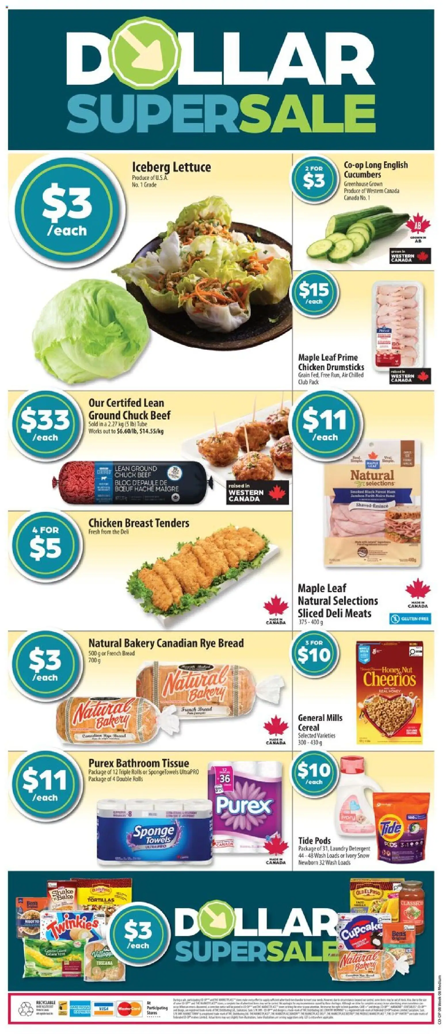 Co-op Food flyer valid from 19.02.2026 | Page: 2 | Products: Beef, Cucumbers, Bakery, Detergent