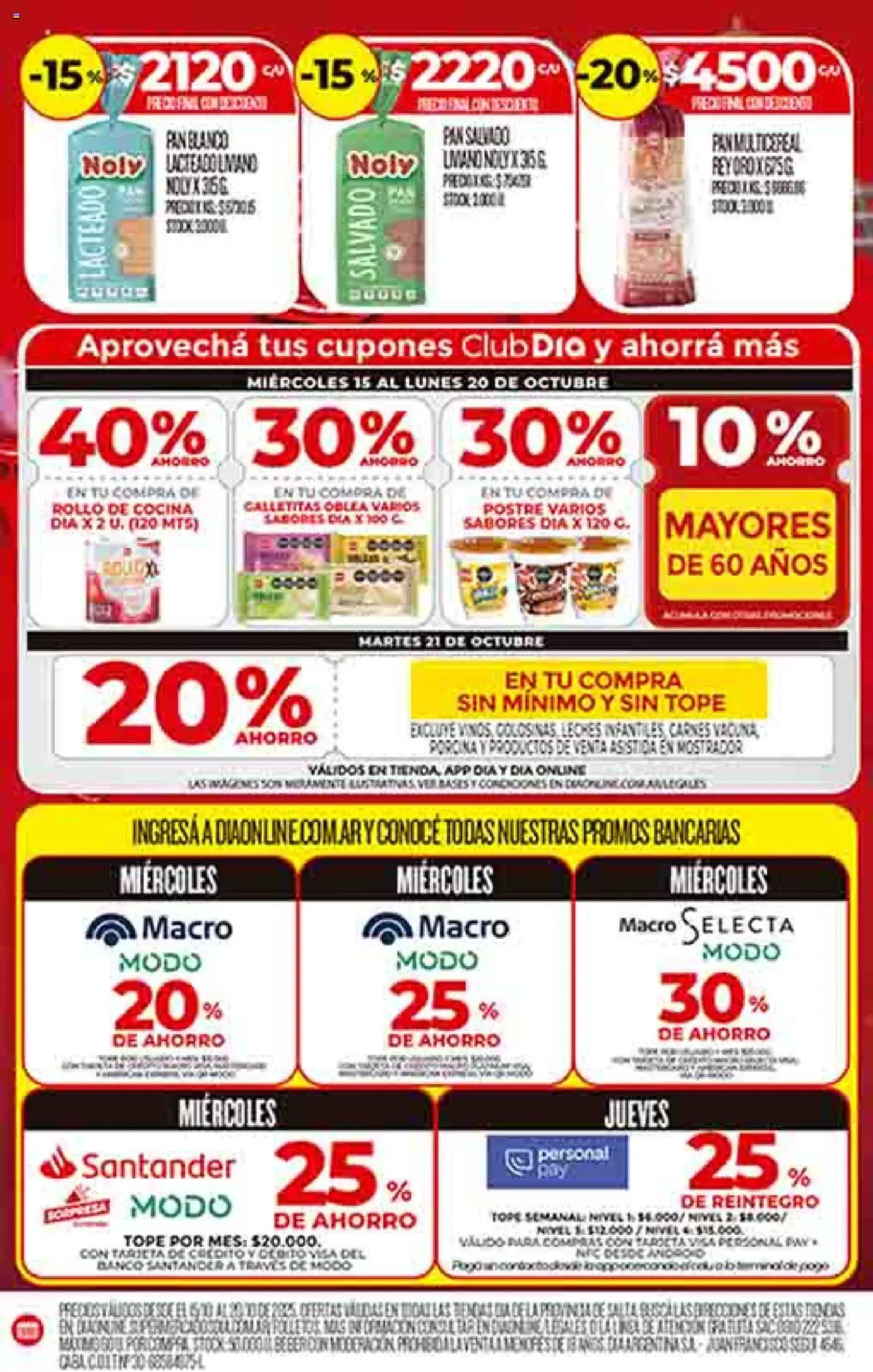 Dia - Ofertas - Salta y Jujuy │ válido desde el 15.10.2025 | Página: 4 | Productos: Vela, Cocina, Banco, Pan