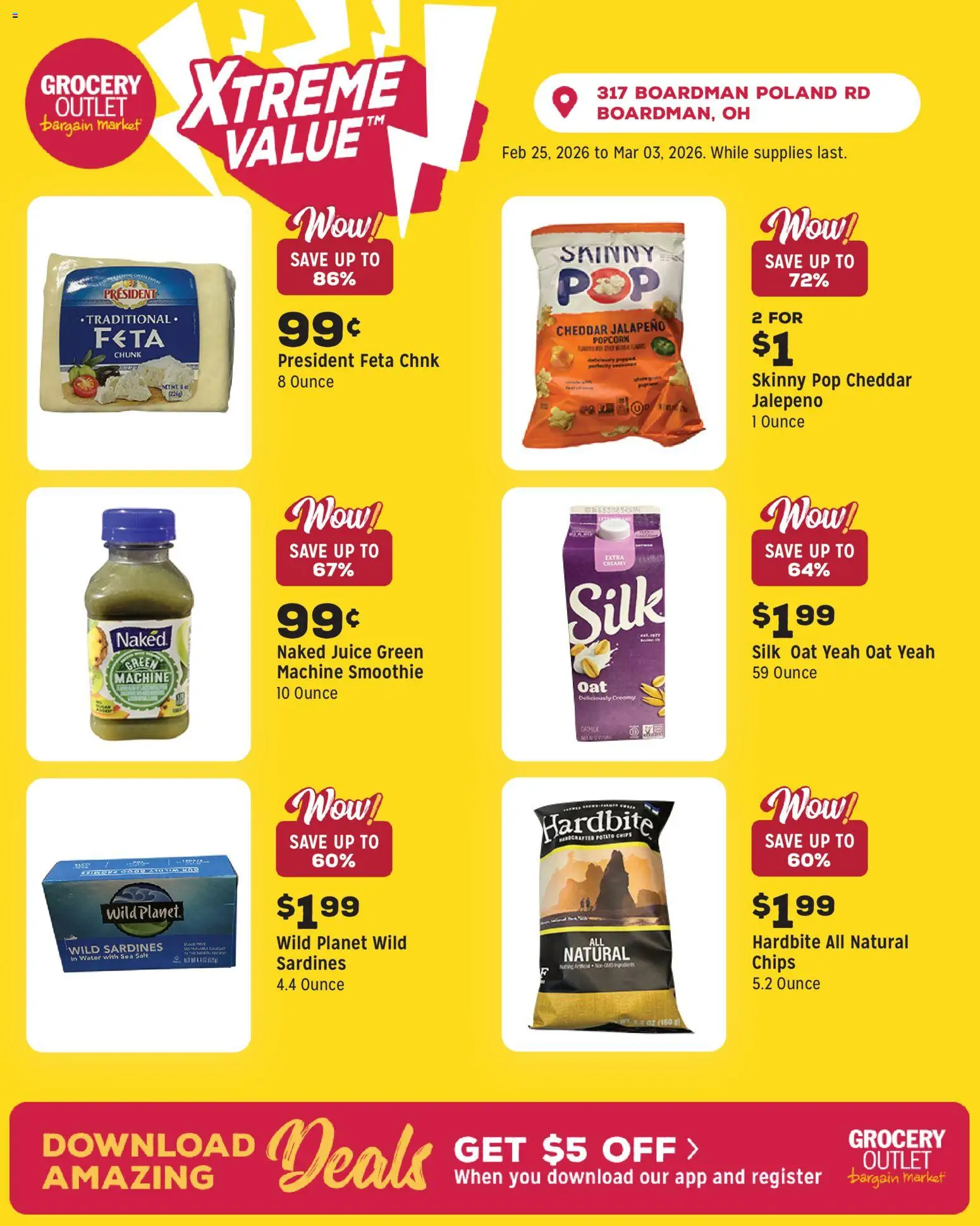 Grocery Outlet Weekly Ad - OH - valid from 25.02.2026 | Page: 6 | Products: Juice, Chips, Water, Salt