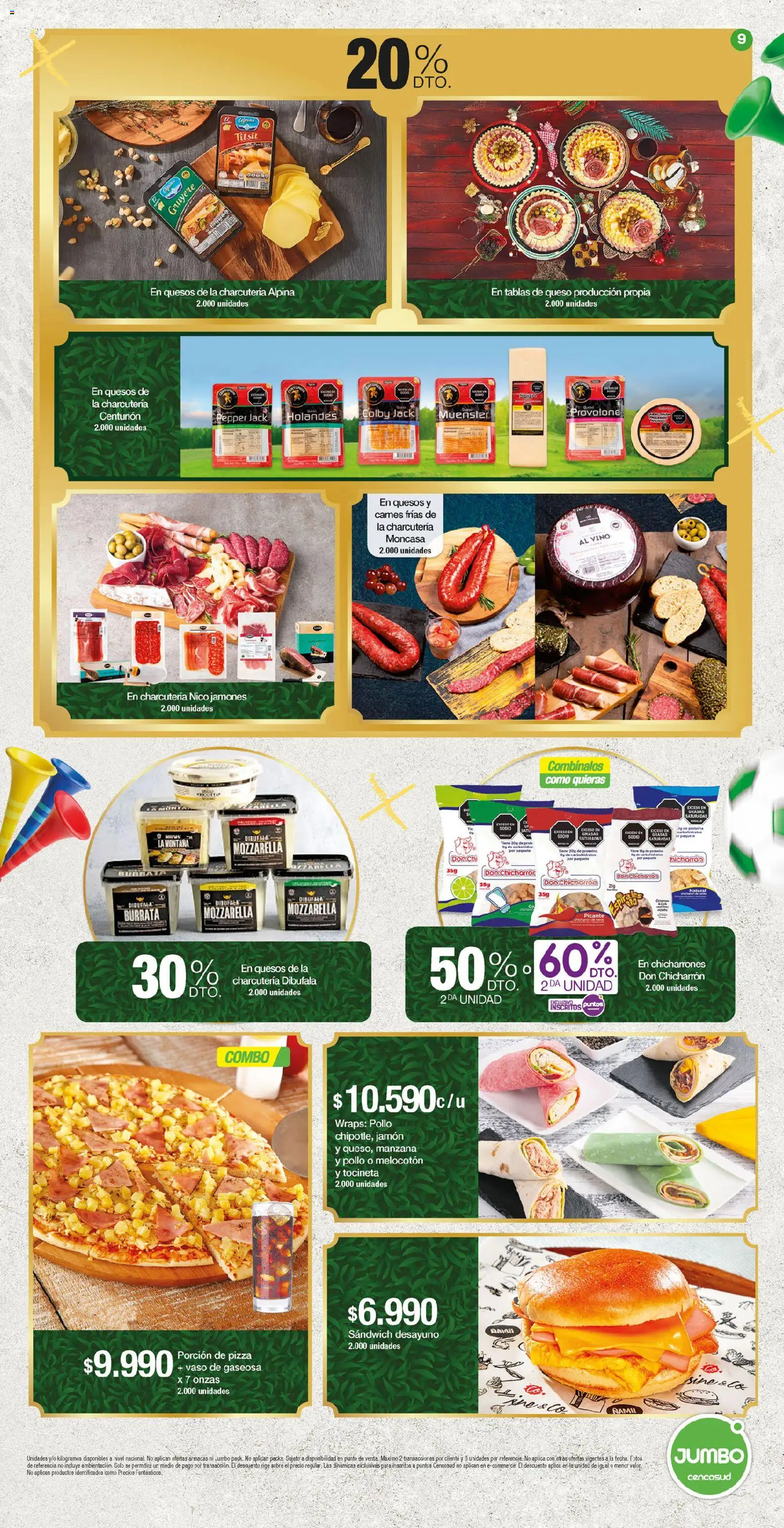 Jumbo revista - valida desde el 26.02.2026 | Página: 9 | Productos: Sobre, Tocineta, Queso, Pizza