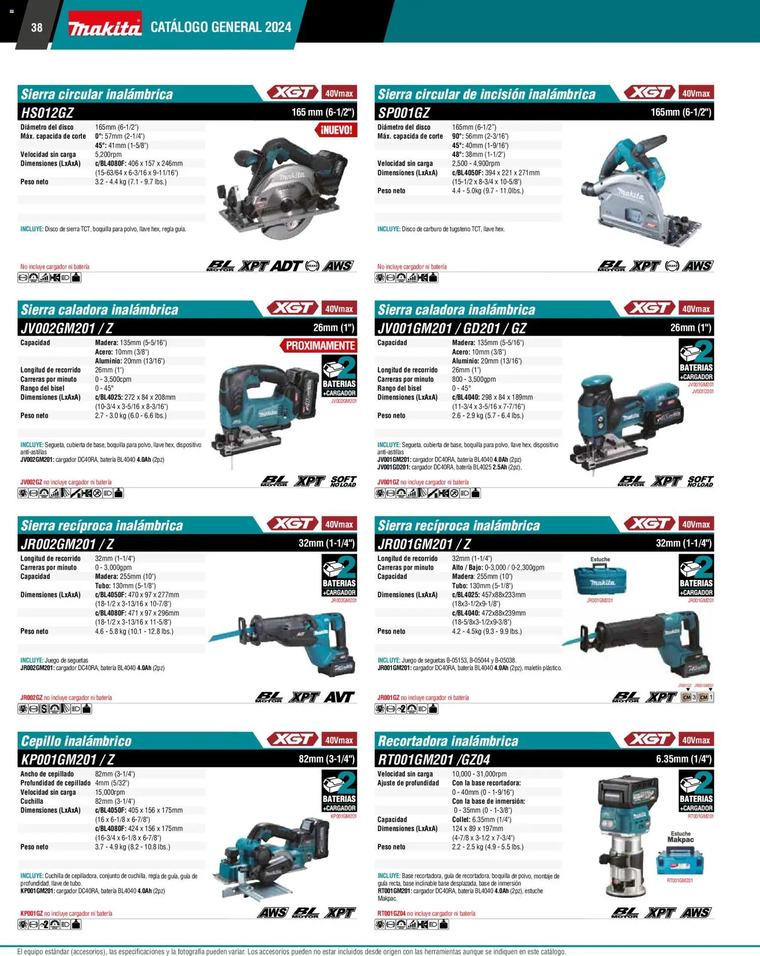 Nuevas ofertas de Makita válidas en toda la República Mexicana desde el 01.01.2024. ¡Encuentra las mejores ofertas en Makita catálogo General! | Página: 38 | Productos: Estuche, Cargador, Disco, Conjunto