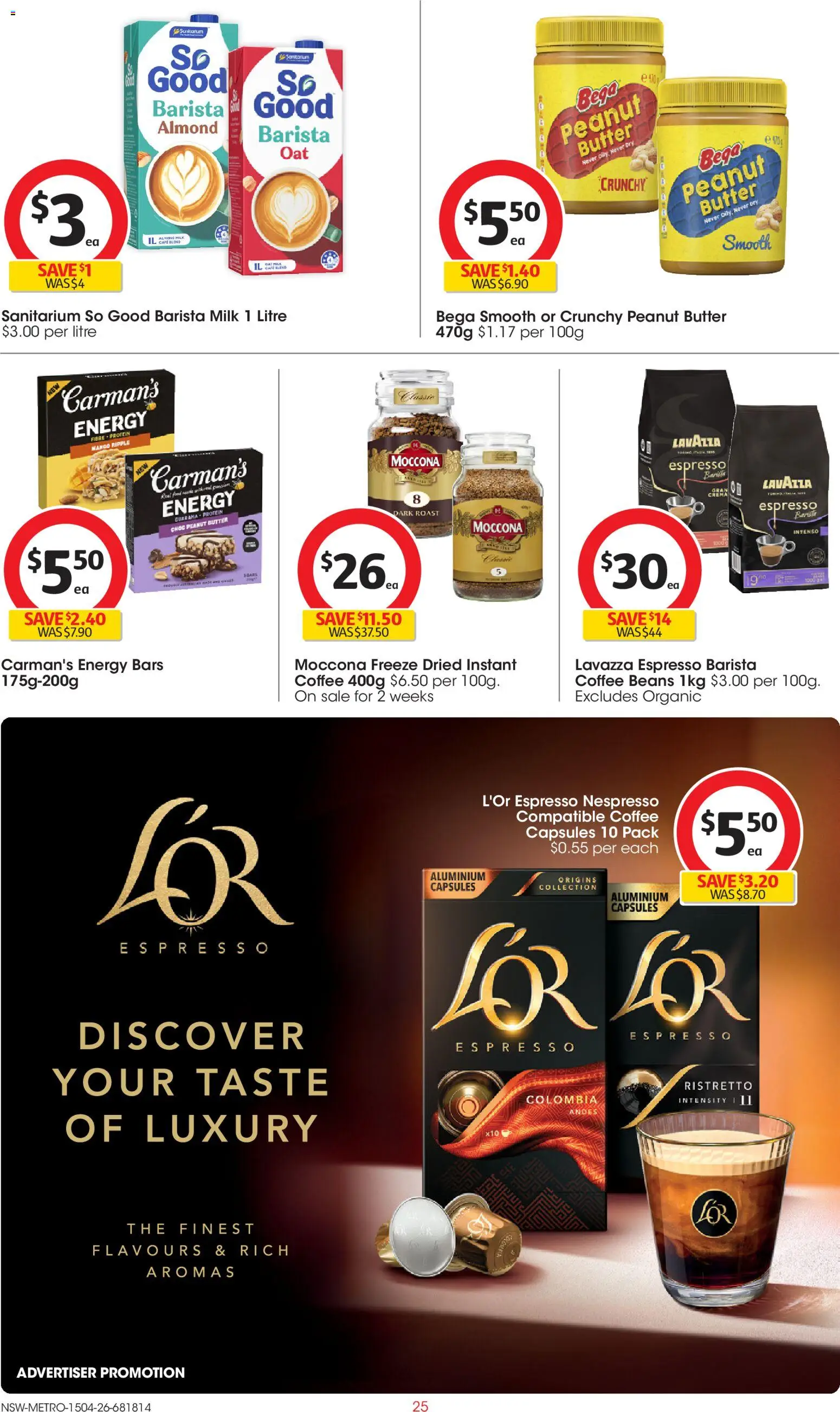 Coles catalogue - valid from 15.04.2026 | Page: 25 | Products: Butter, Coffee, Mango, Moccona