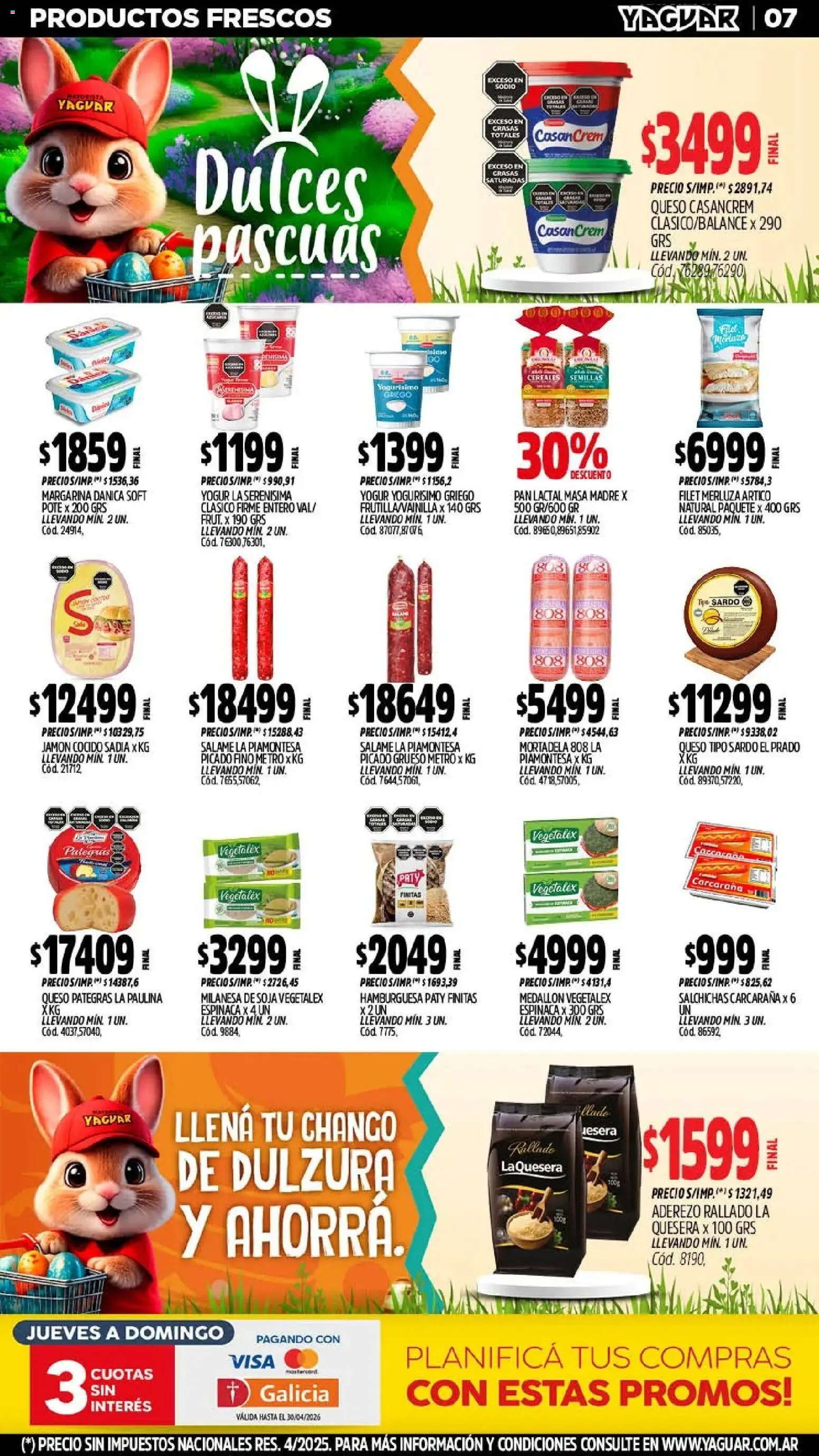 Yaguar catálogo │ válido desde el 30.03.2026 | Página: 8 | Productos: Jamón cocido, Aderezo, Semillas, Espinaca